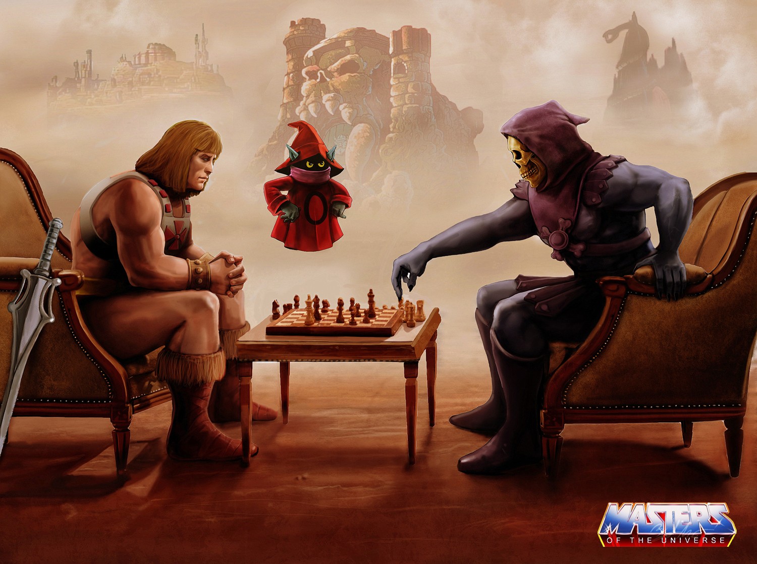 General 1500x1119 He-Man Skeletor chess Orko Masters of the Universe TV series