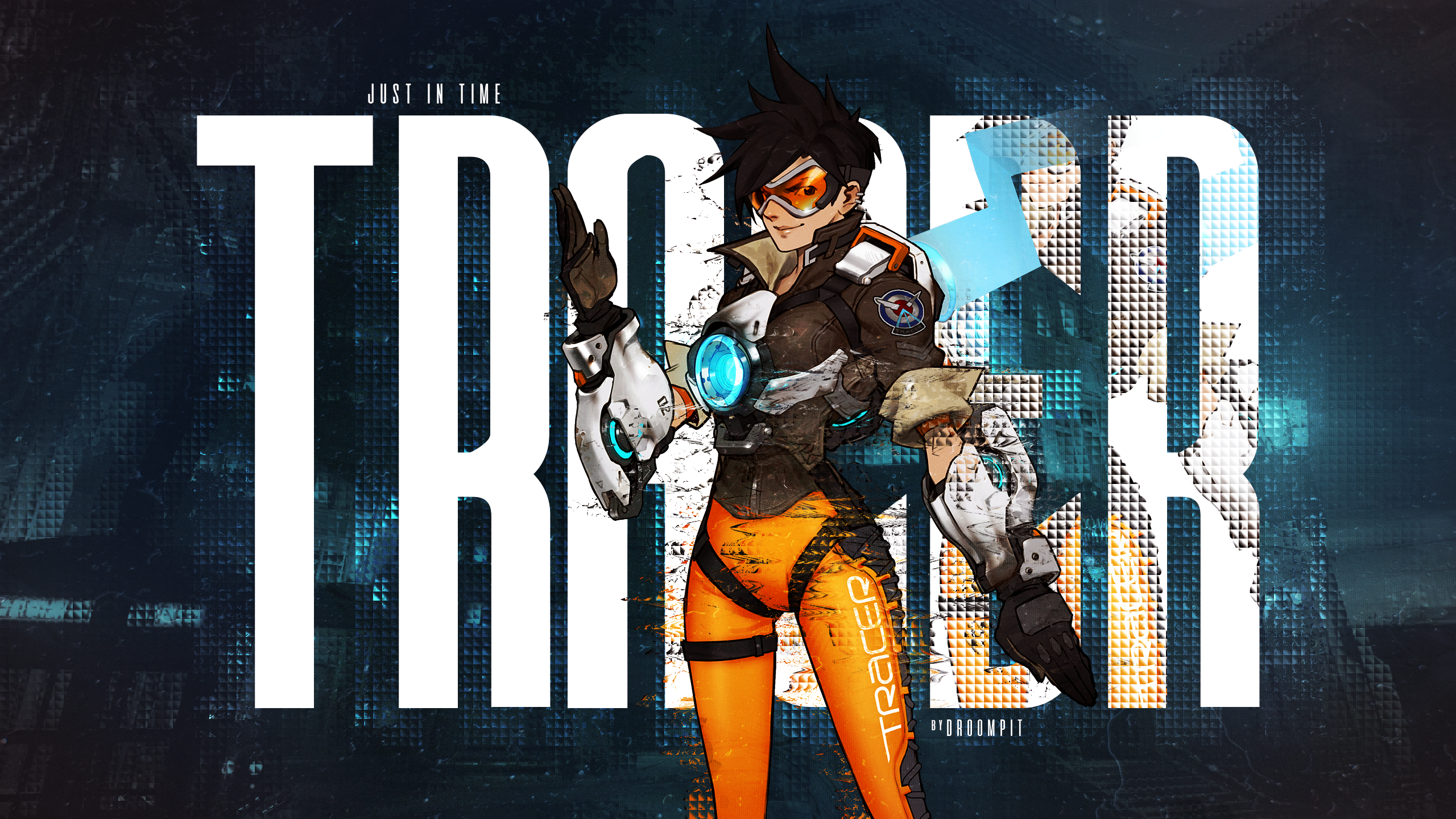 General 2560x1440 Tracer (Overwatch) Overwatch PC gaming video games cyan