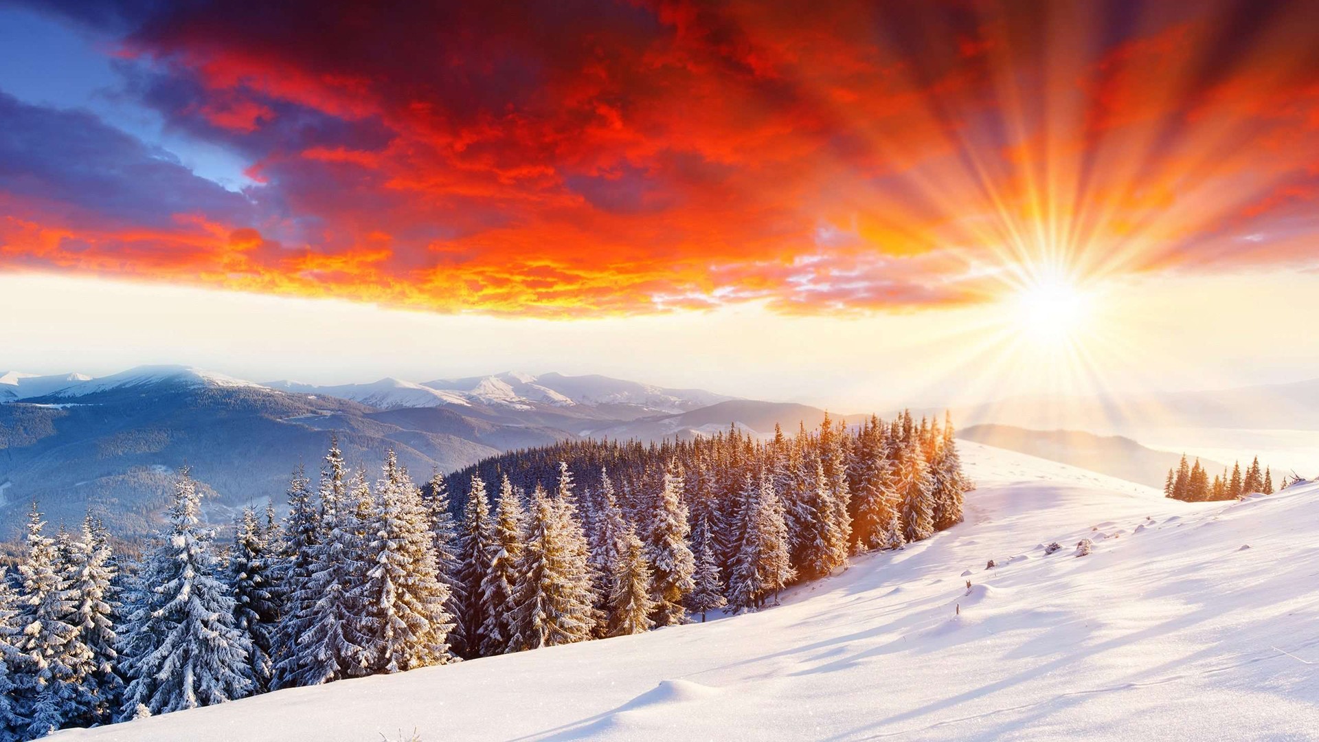 General 1920x1080 winter snow mountains nature