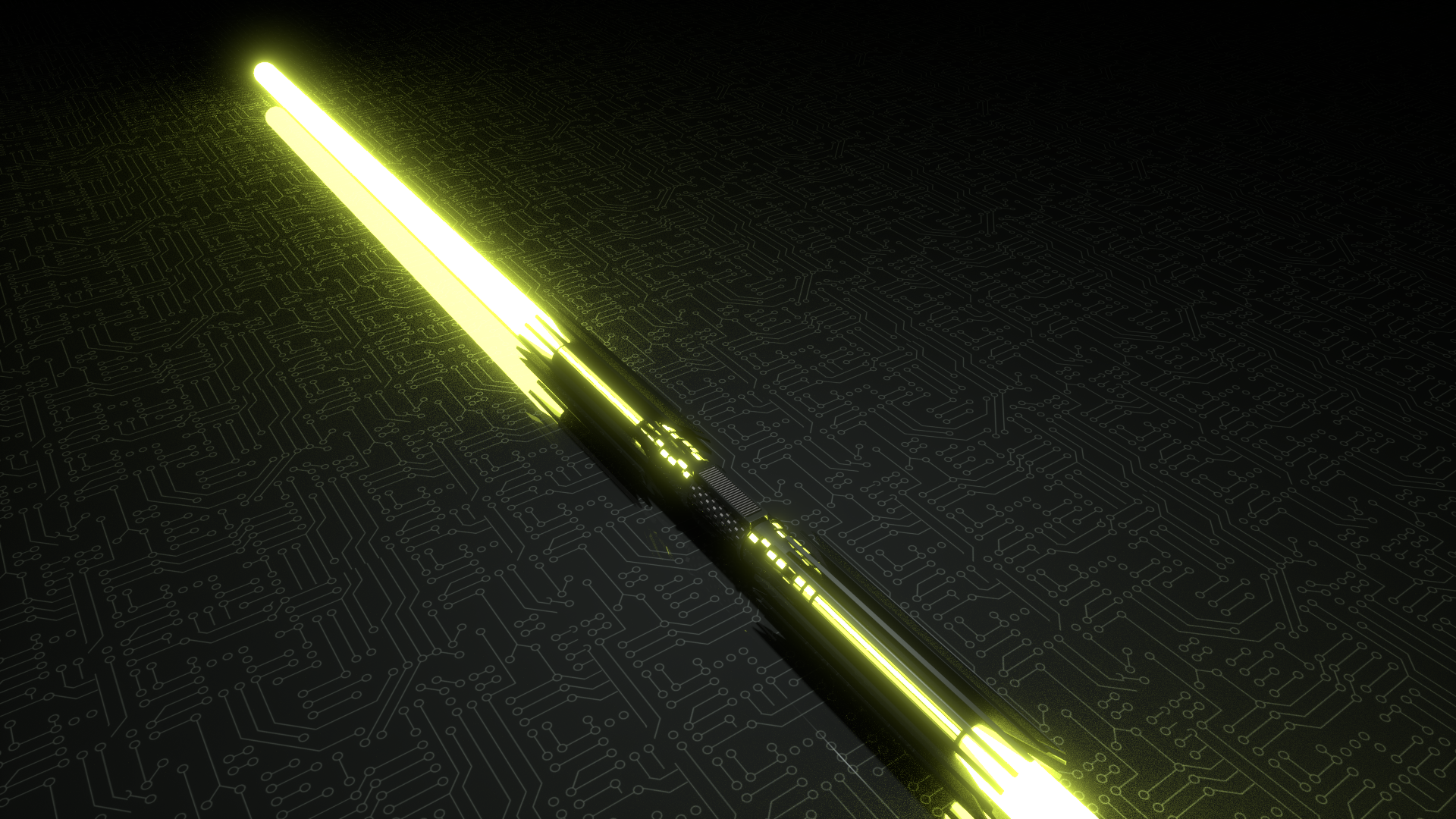 General 1920x1080 lightsaber Blender yellow Star Wars Temple Guards