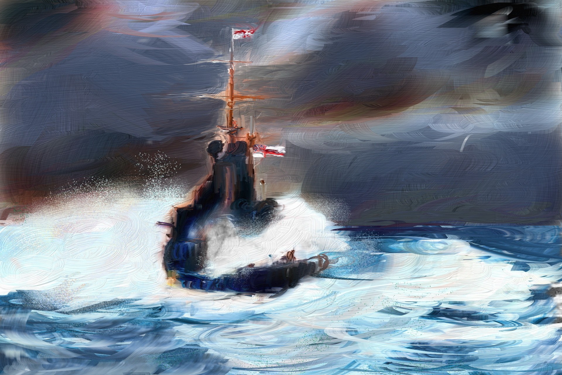 General 1920x1280 artwork painting sea ship vehicle