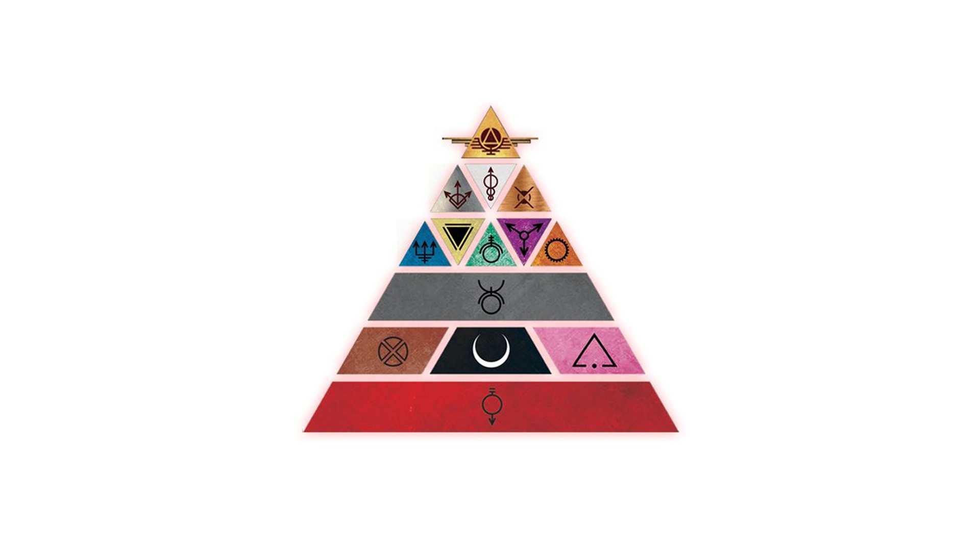 General 1920x1080 Red Rising artwork white background simple background pyramid triangle minimalism