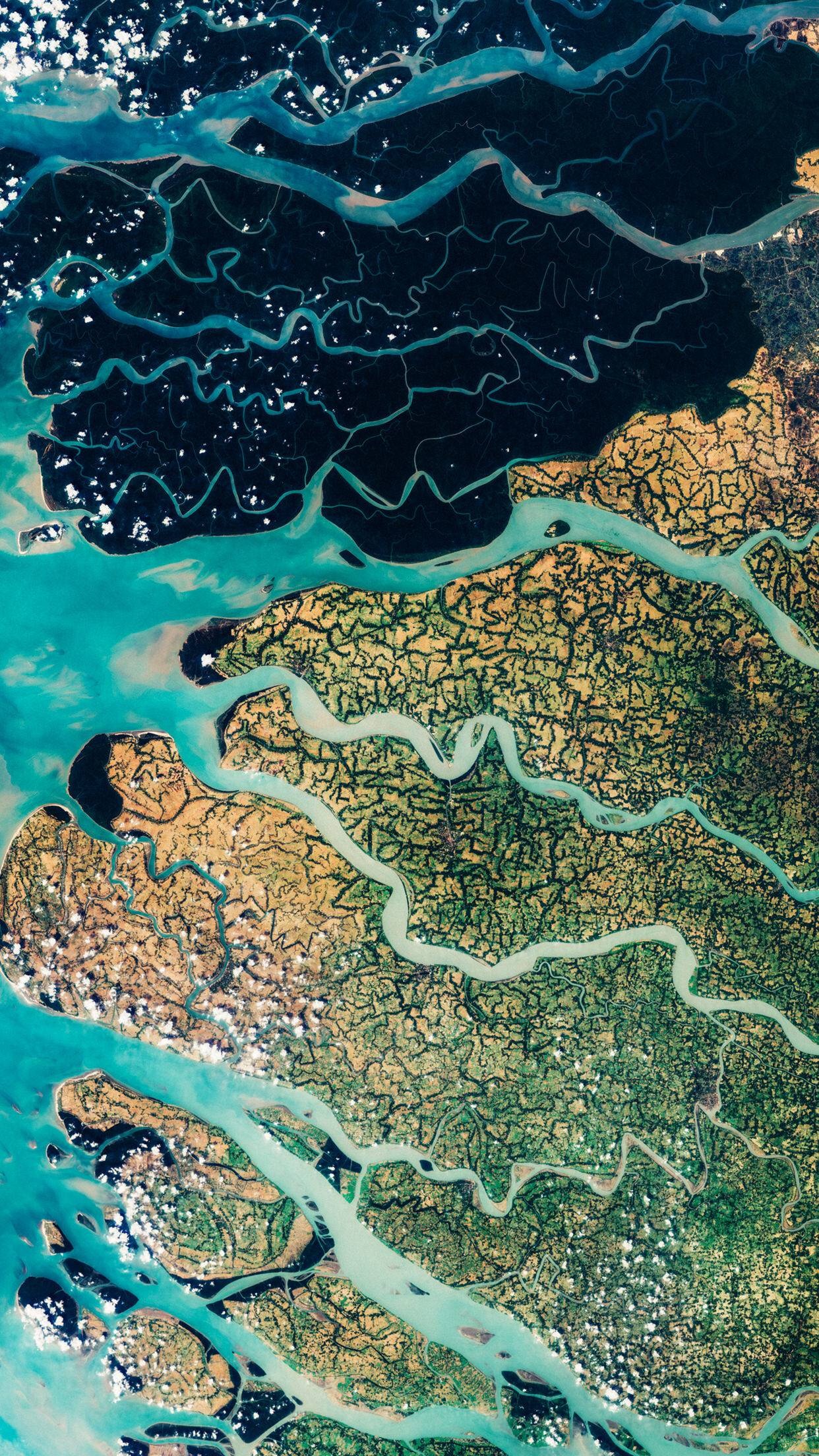 General 1242x2208 portrait display landscape aerial view river river delta