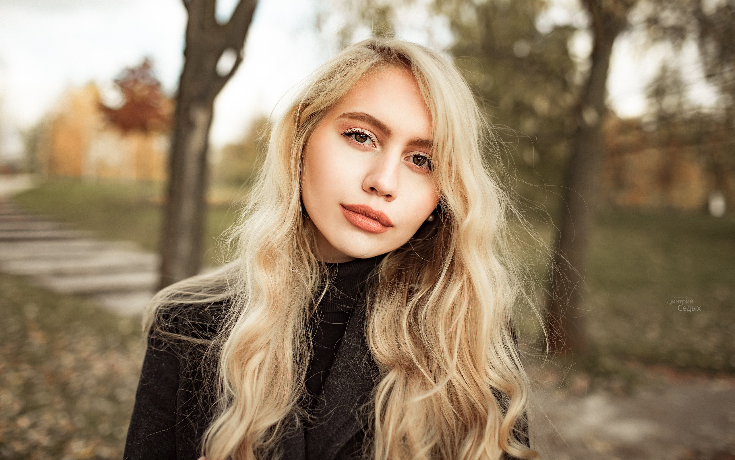 People 2560x1602 women blonde face portrait depth of field women outdoors