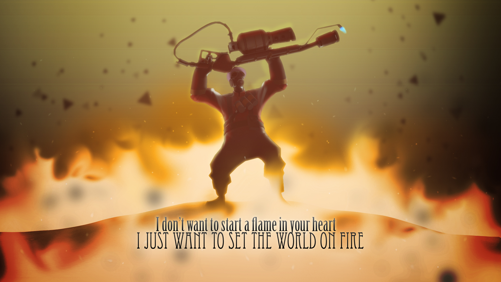 General 1920x1080 Team Fortress 2 Pyro (TF2) flamethrower PC gaming fire burning video game characters