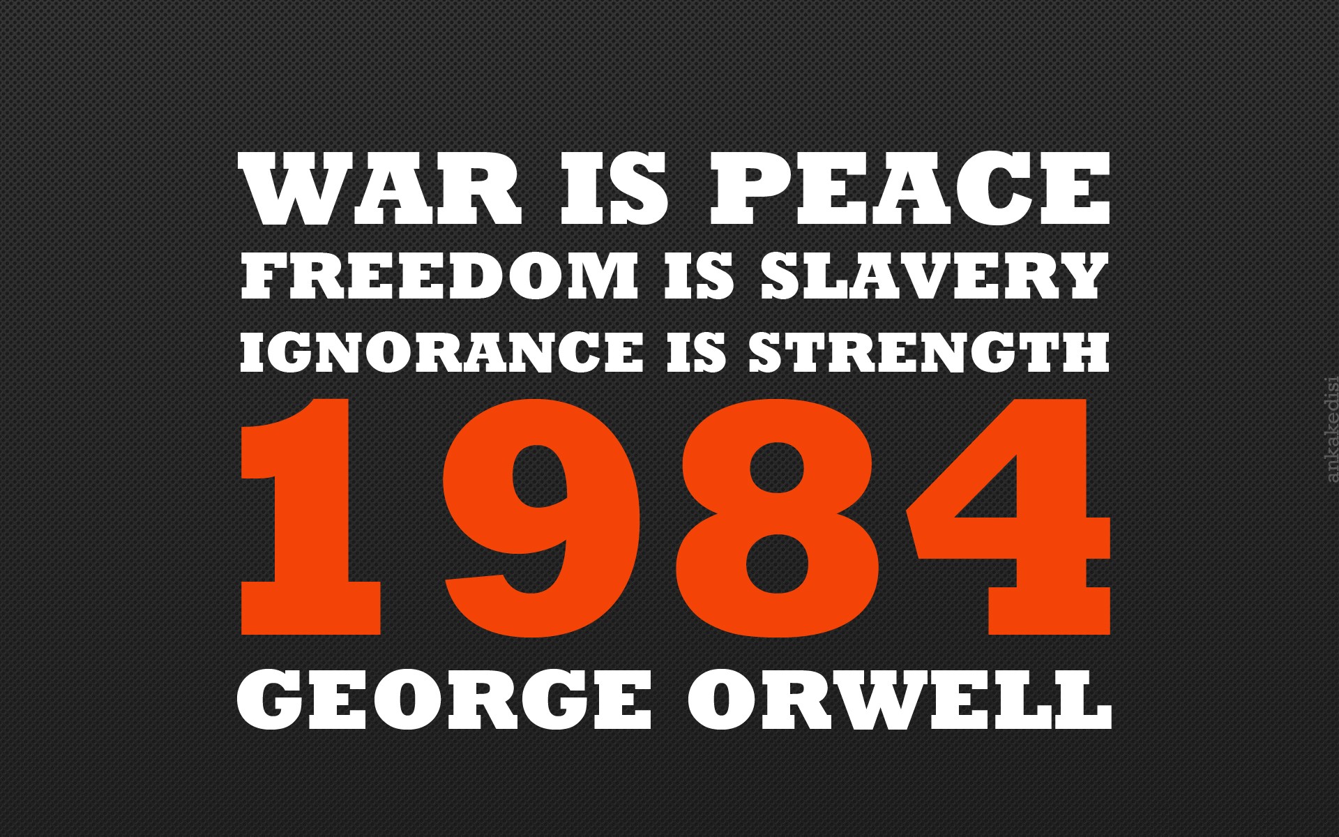 General 1920x1200 George Orwell 1984 literature numbers simple background typography