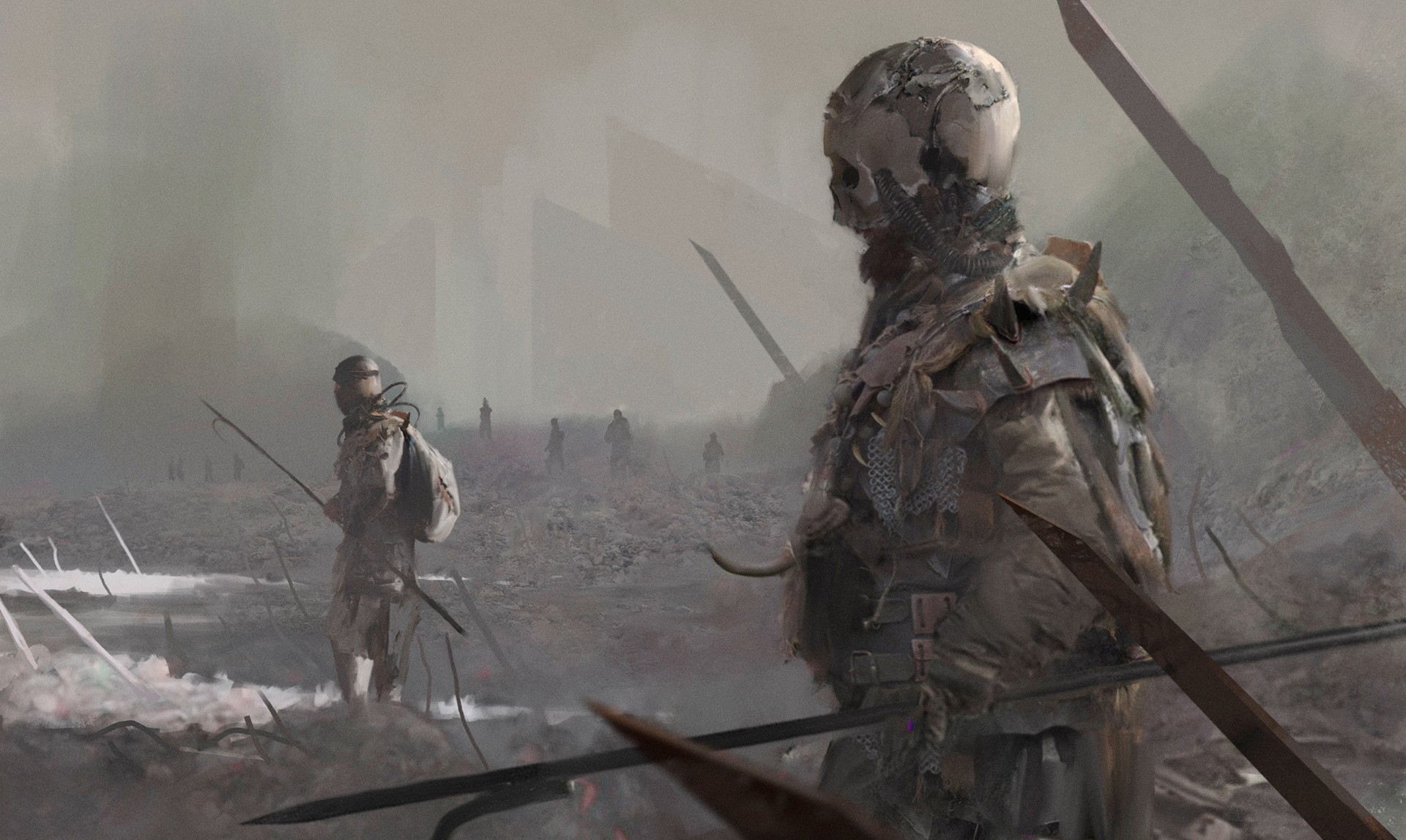 General 1920x1148 futuristic skull spear artwork apocalyptic science fiction