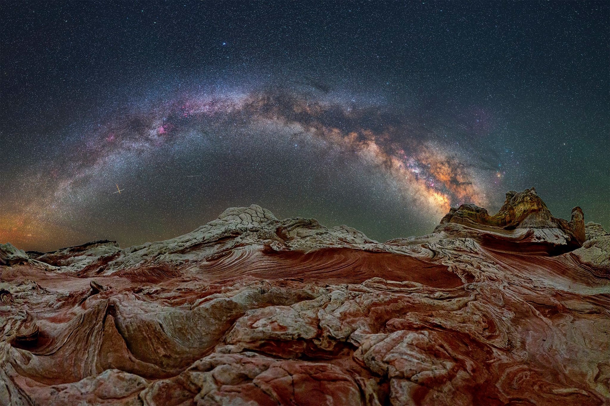 General 2048x1365 nature landscape Milky Way night stars clear sky cliff Arizona USA long exposure space sky rocks