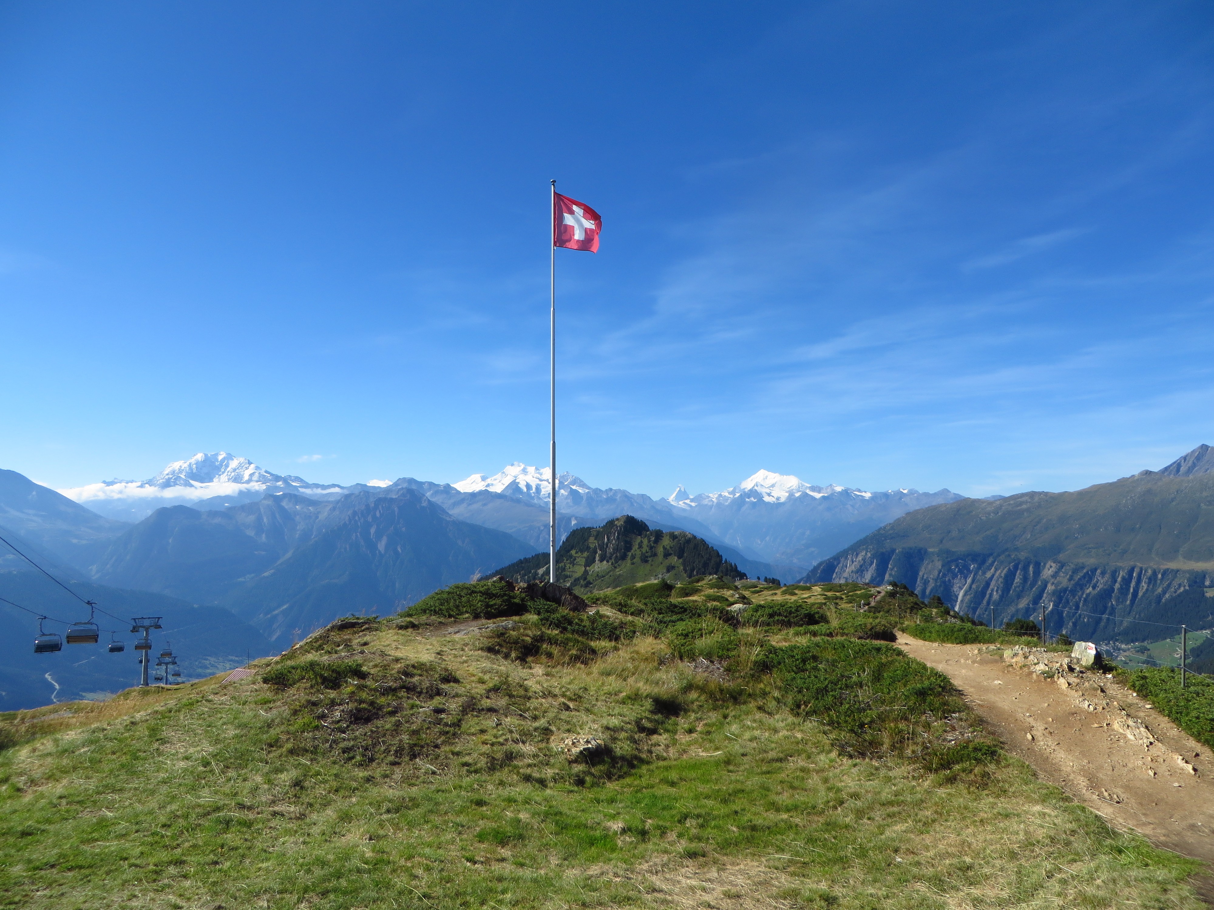 General 4000x3000 Switzerland Aletsch Glacier Rideralp mountains nature flag landscape