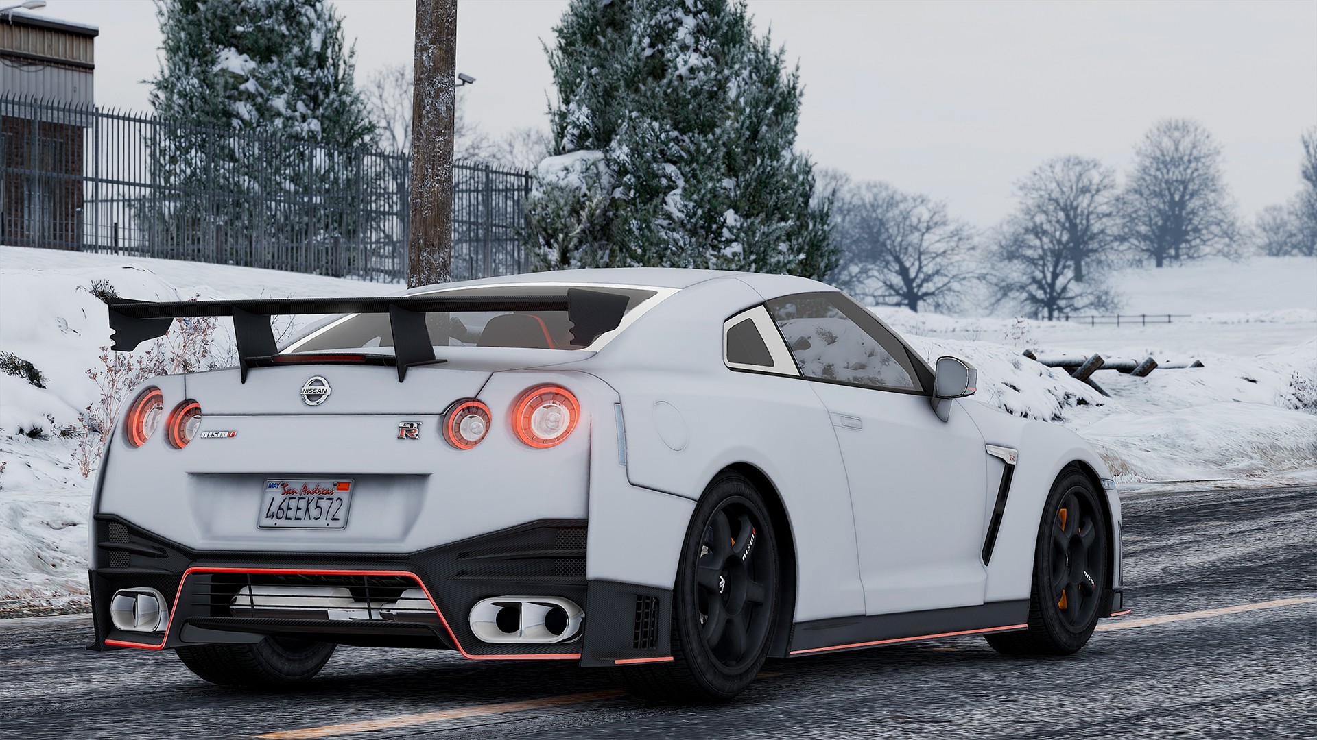 General 1920x1080 car Nissan GT-R Nissan GT-R NISMO Nissan vehicle snow outdoors white cars numbers