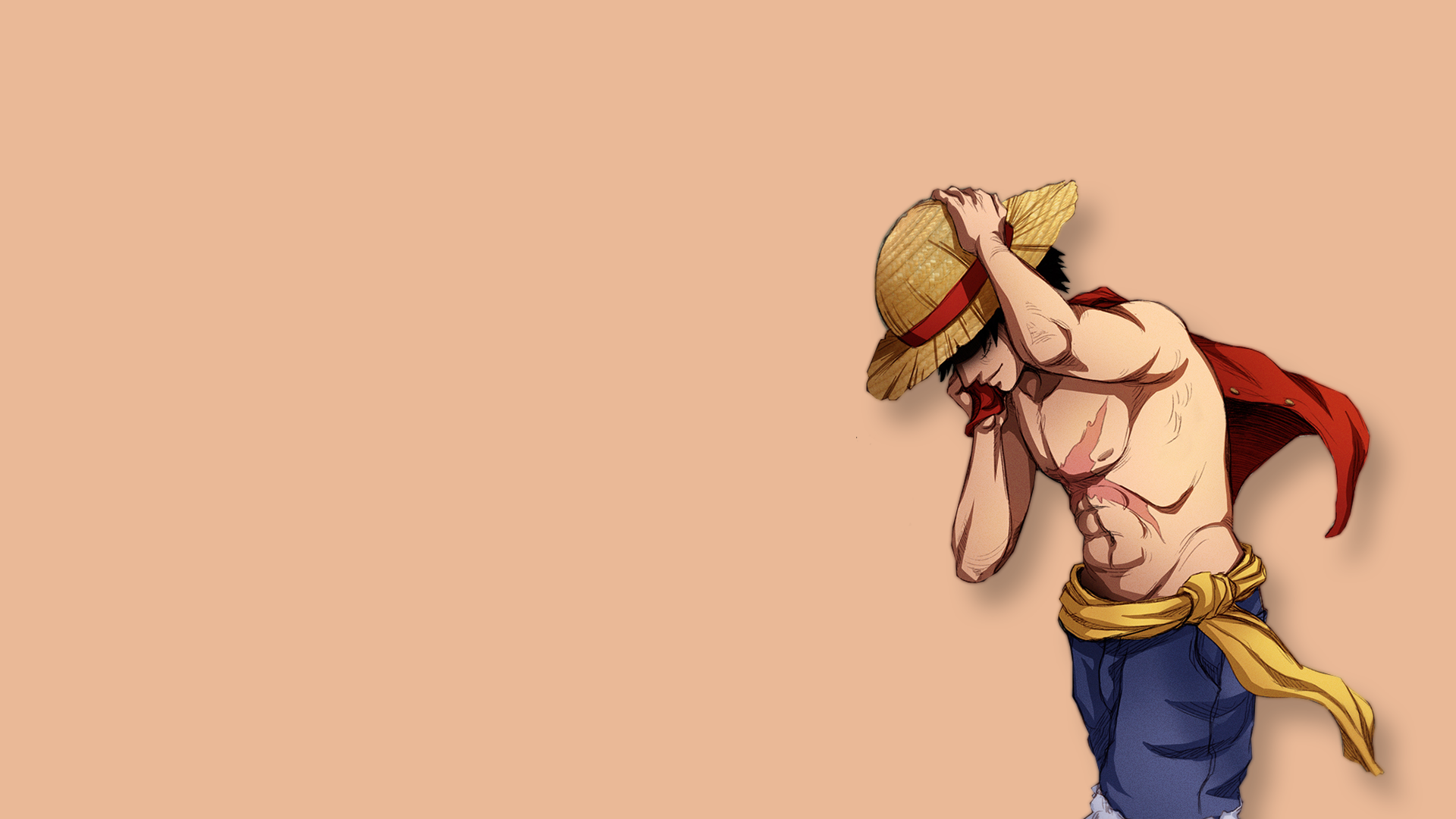 Anime 1920x1080 anime One Piece anime boys muscles hat simple background