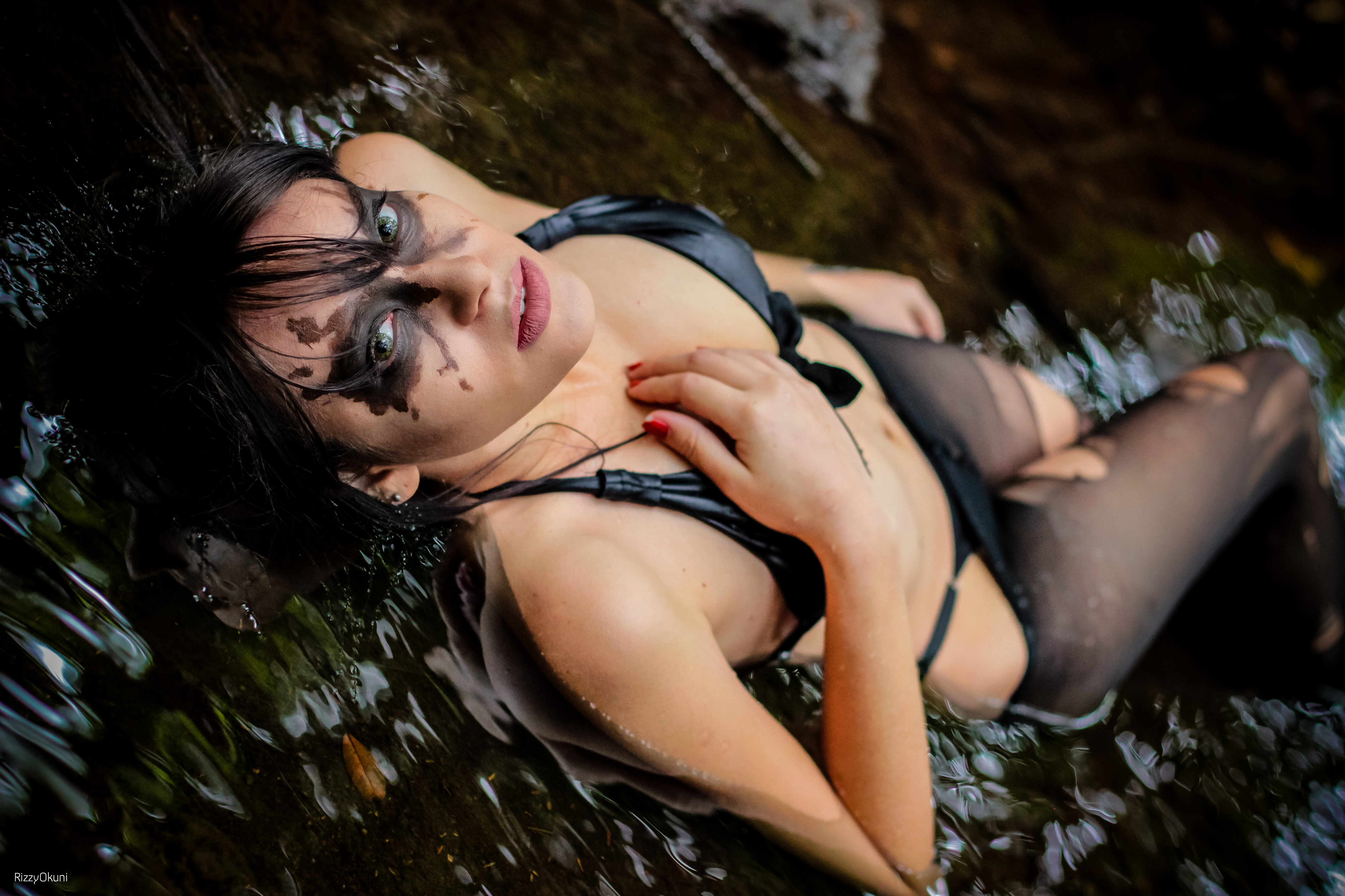People 5184x3456 Metal Gear Solid V: The Phantom Pain video games women brunette cleavage Quiet (metal gear) Metal Gear stockings cosplay photography