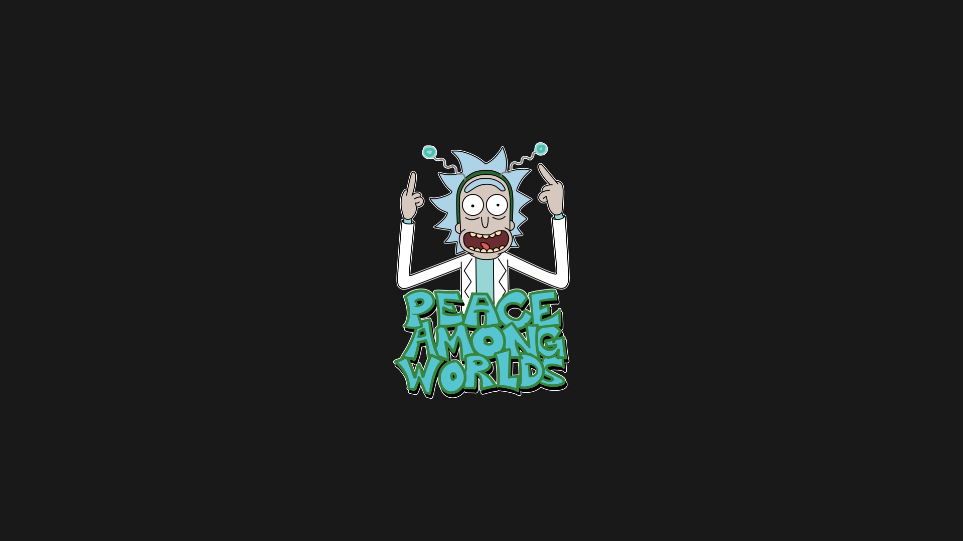 General 1920x1080 Rick and Morty simple background Rick Sanchez TV cartoon humor turquoise