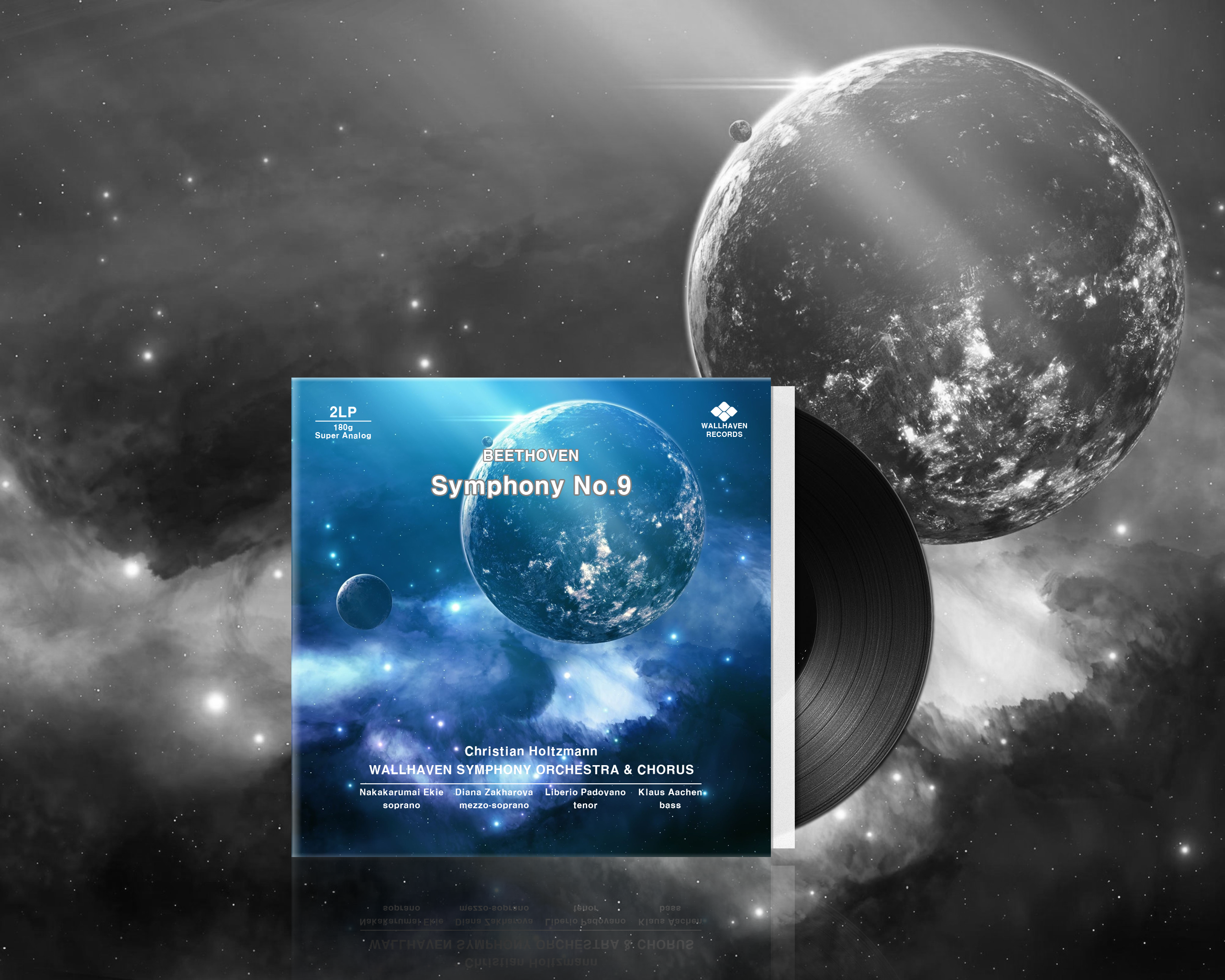 General 2560x2048 music vinyl planet digital art space space art selective coloring
