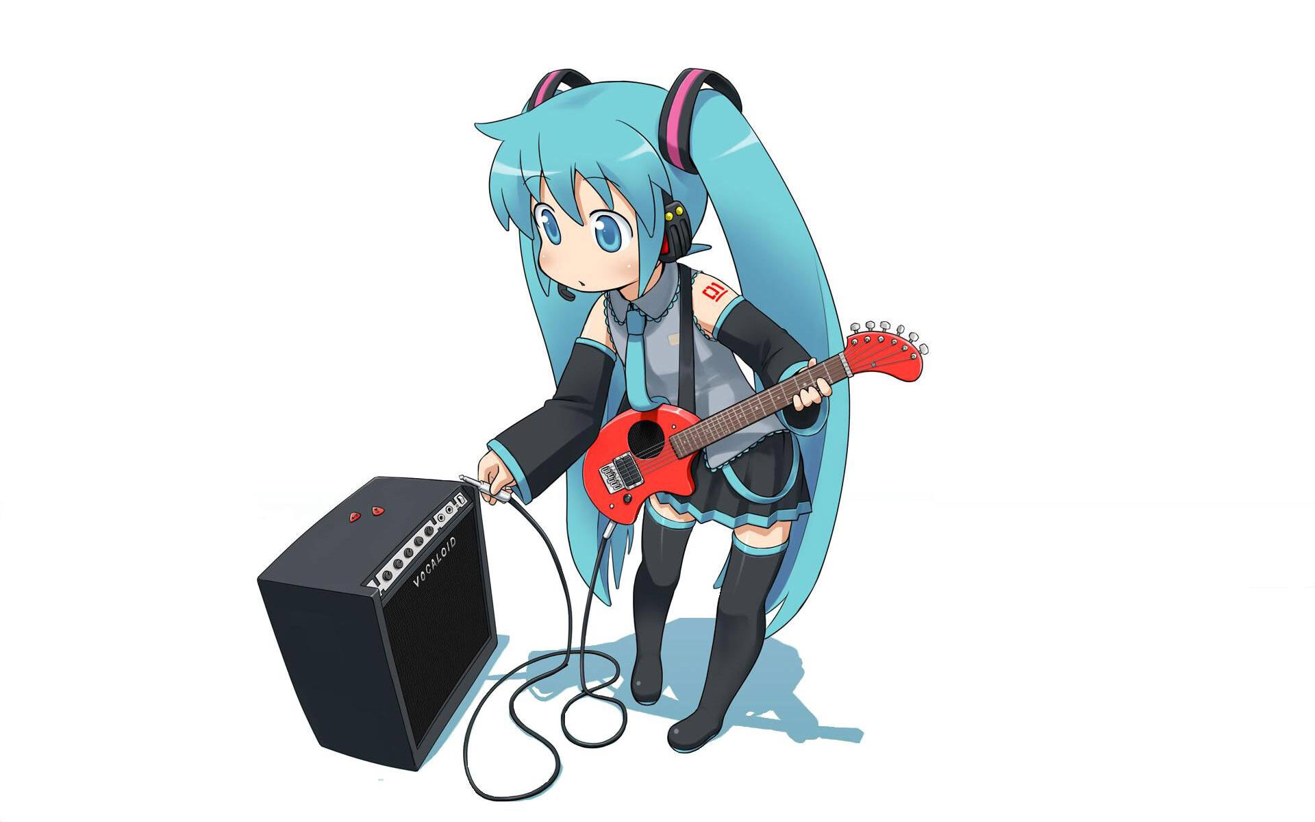Anime 1920x1200 Hatsune Miku Vocaloid amplifiers guitar