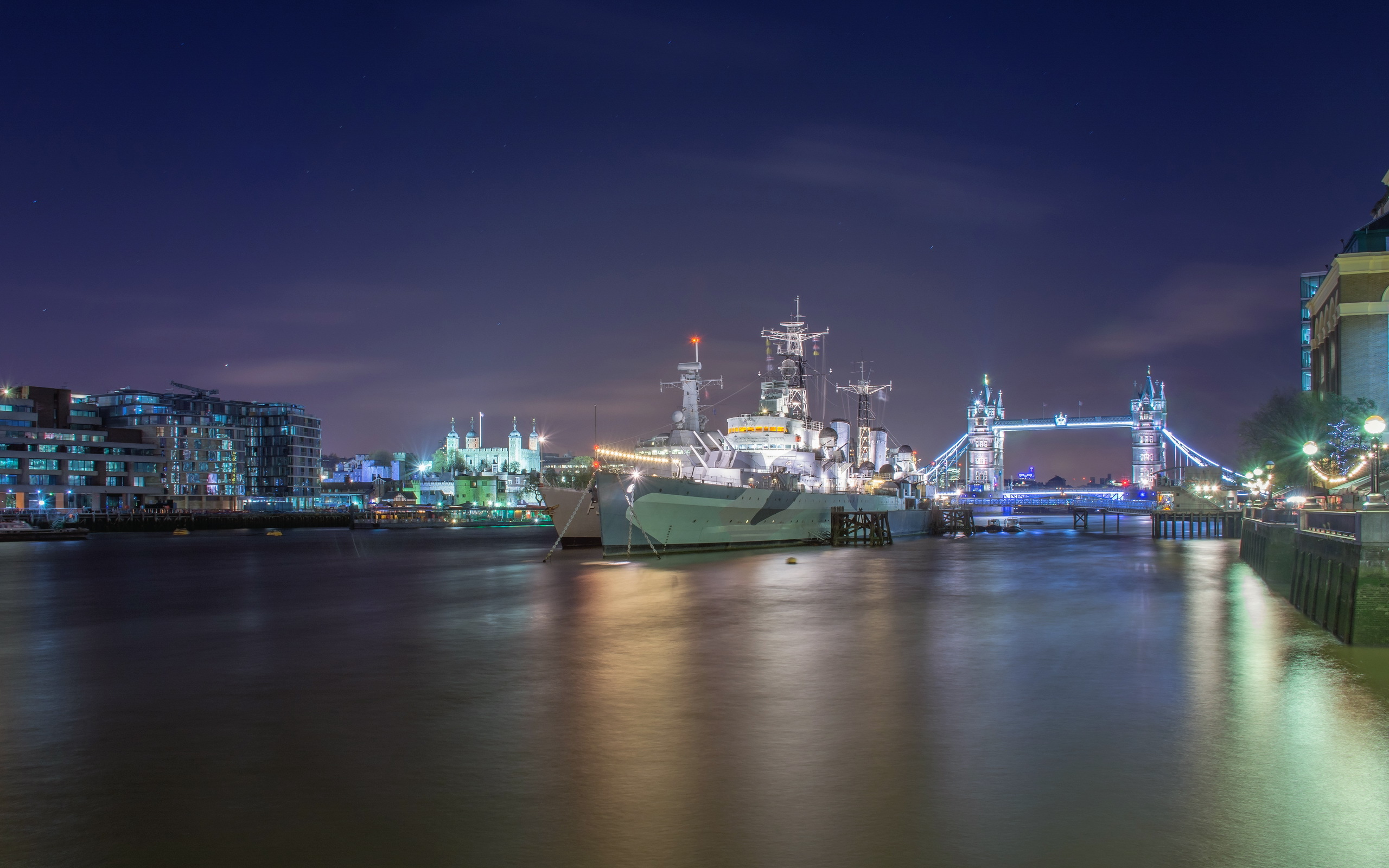 General 2560x1600 London River Thames night cityscape
