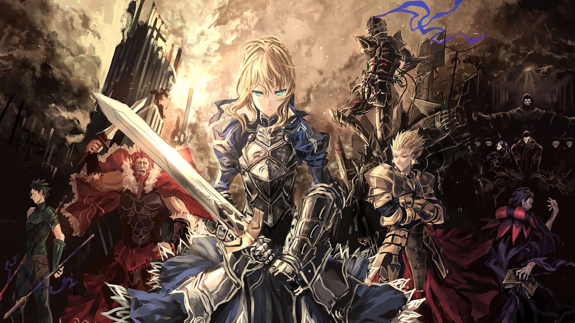 Anime 1920x1080 anime anime girls blonde armor sword Fate/Stay Night