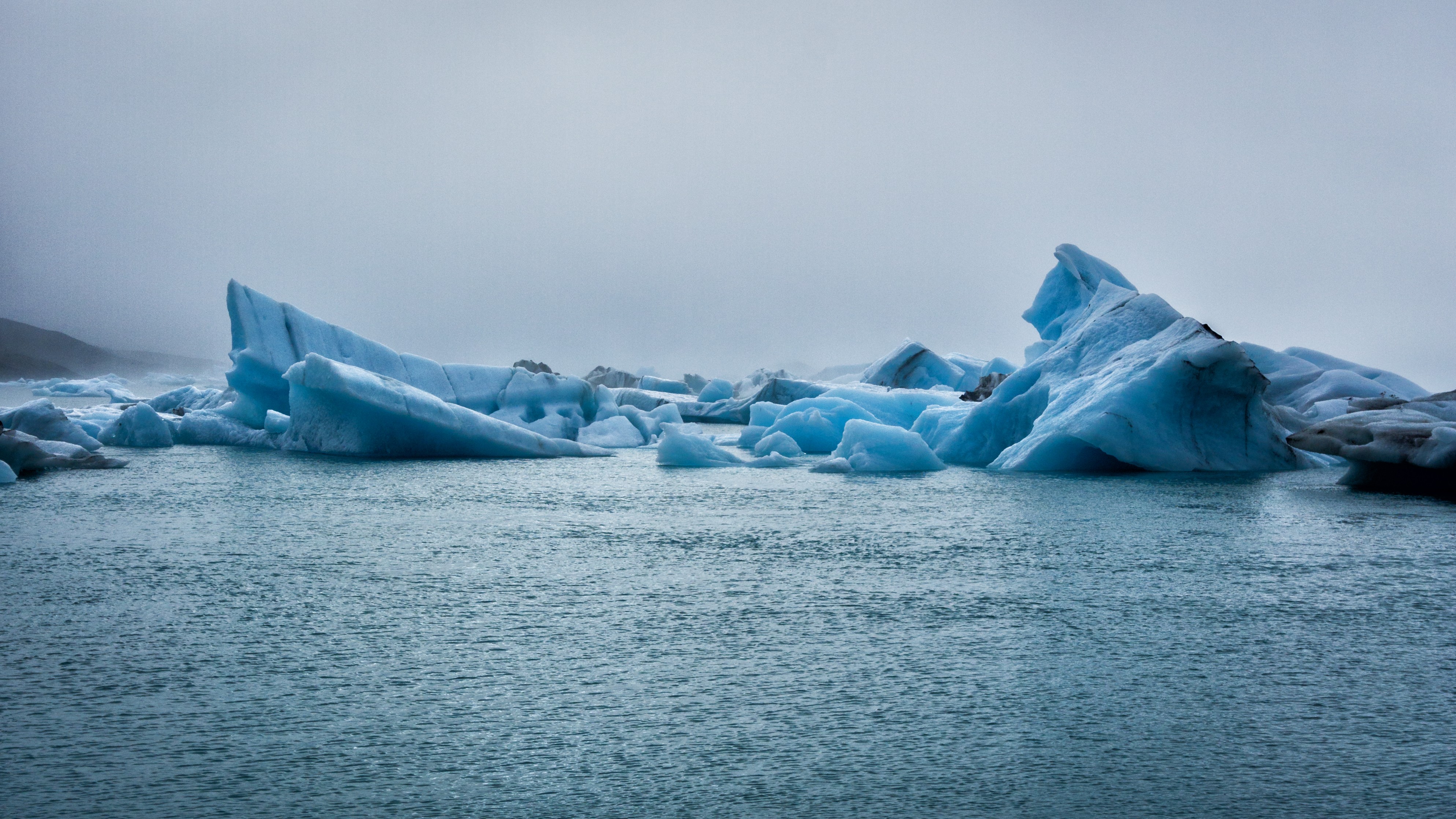 General 3975x2236 water iceberg landscape overcast ice blue