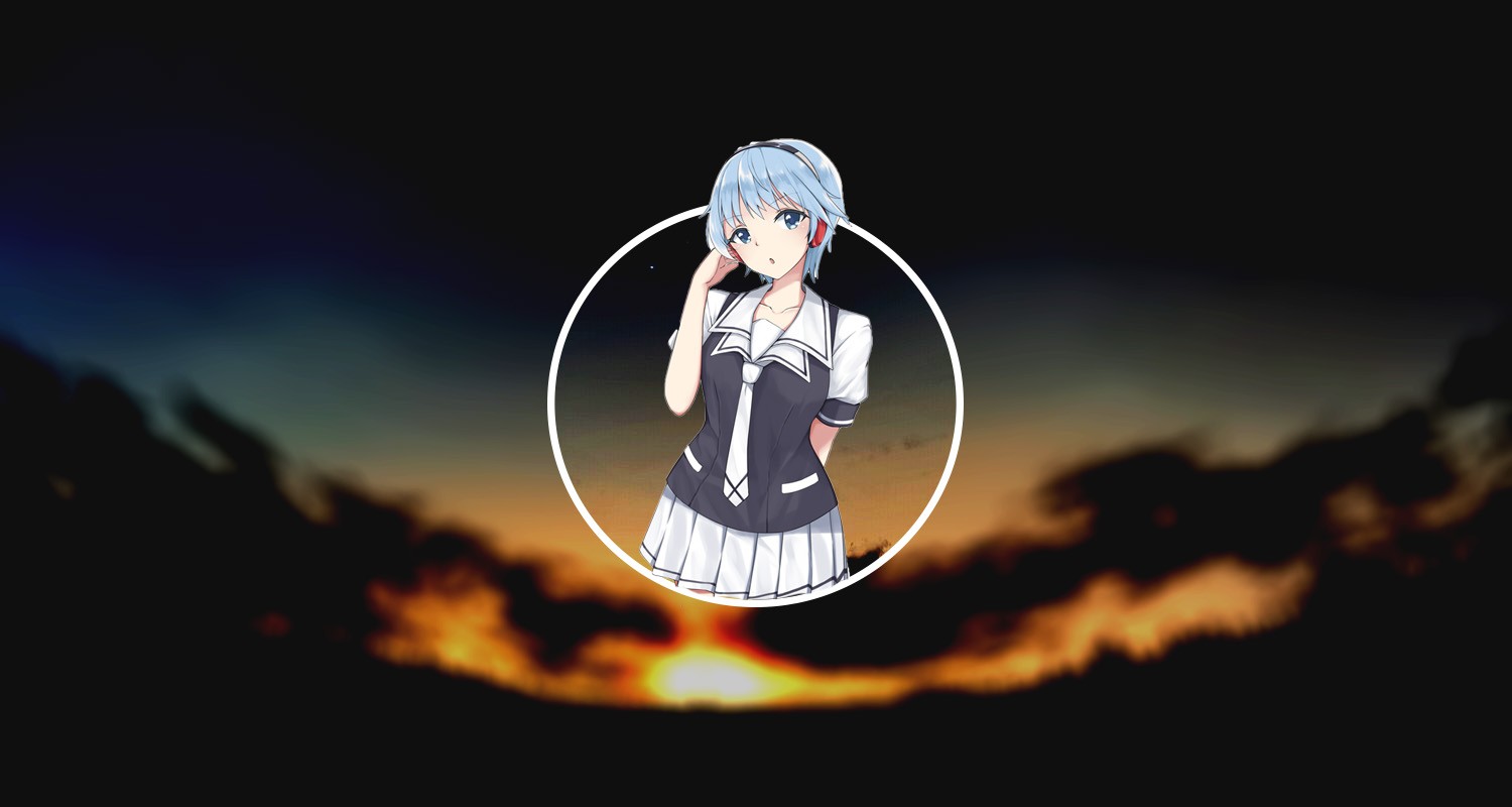 Anime 1500x800 Fuuka sunset blue hair anime anime girls sky picture-in-picture