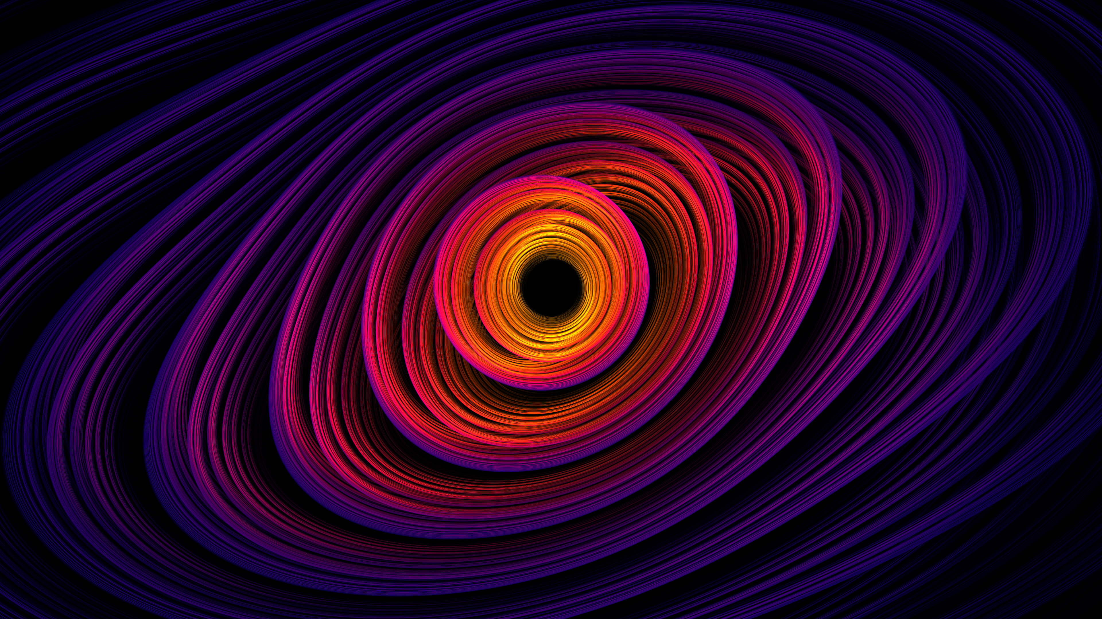General 3840x2160 abstract spiral digital art shapes blue purple yellow Digital Glowing swirls
