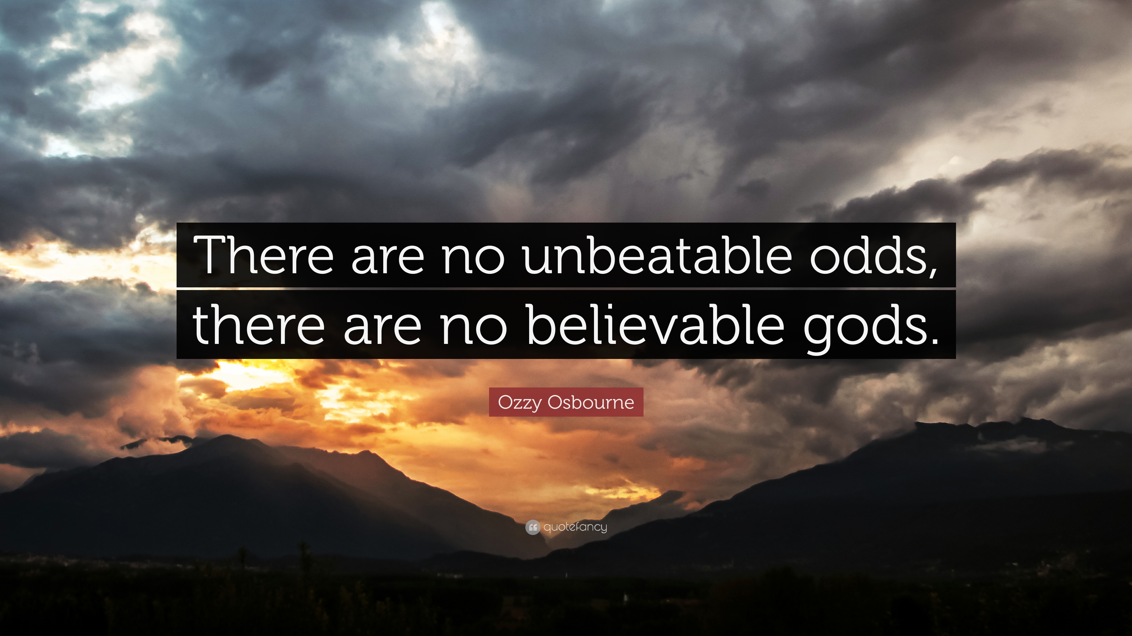 General 3840x2160 nature landscape sunset clouds quote Ozzy Osbourne hills quotefancy music lyrics text God religious mountains