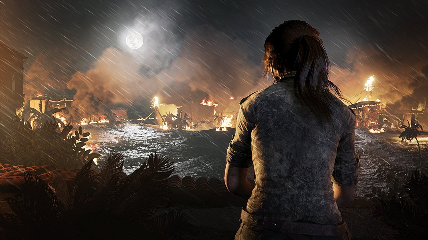 General 1500x844 Shadow of the Tomb Raider video games Tomb Raider screen shot PC gaming rain night Lara Croft (Tomb Raider)