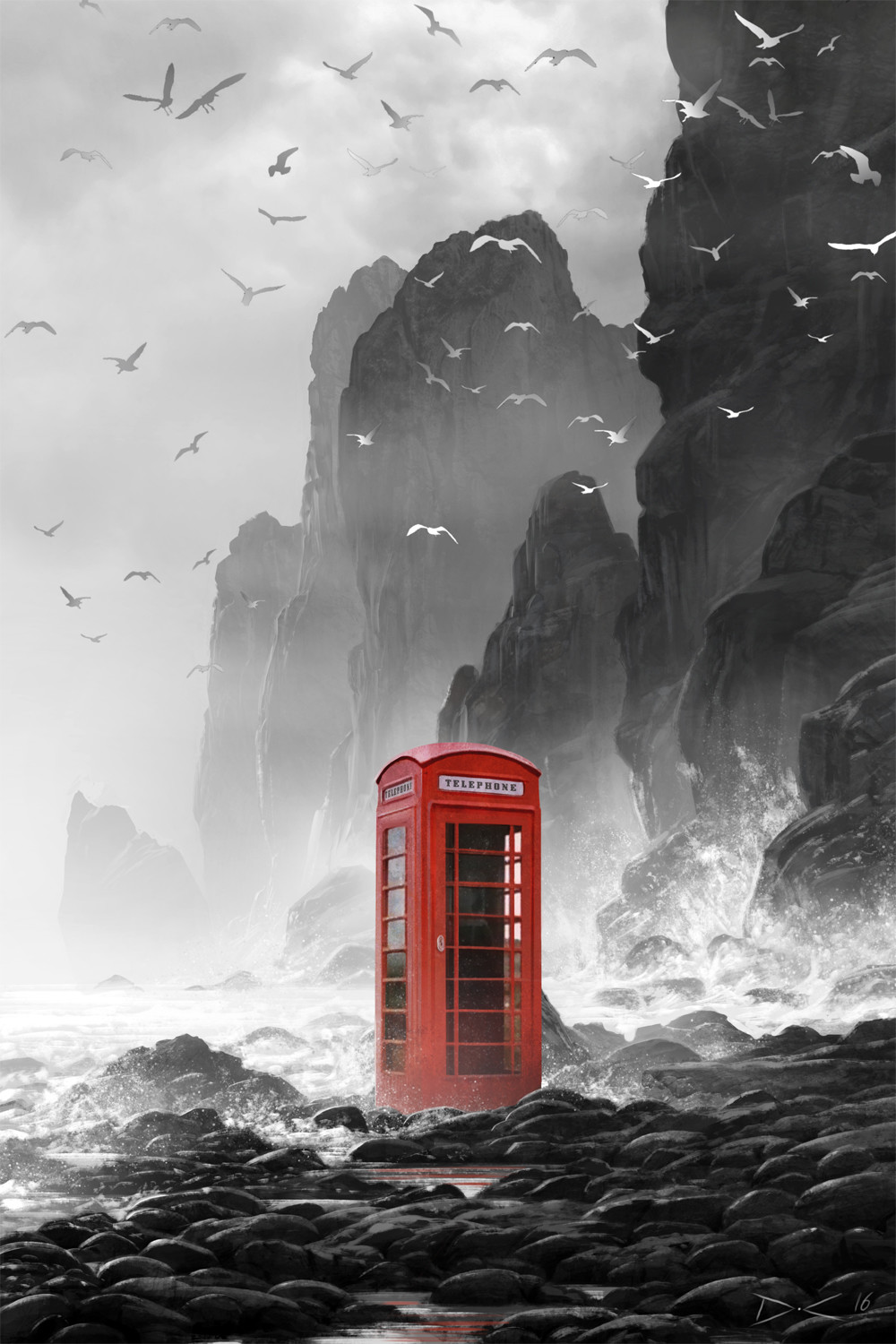 General 1000x1500 phone box rocks cliff sea water birds