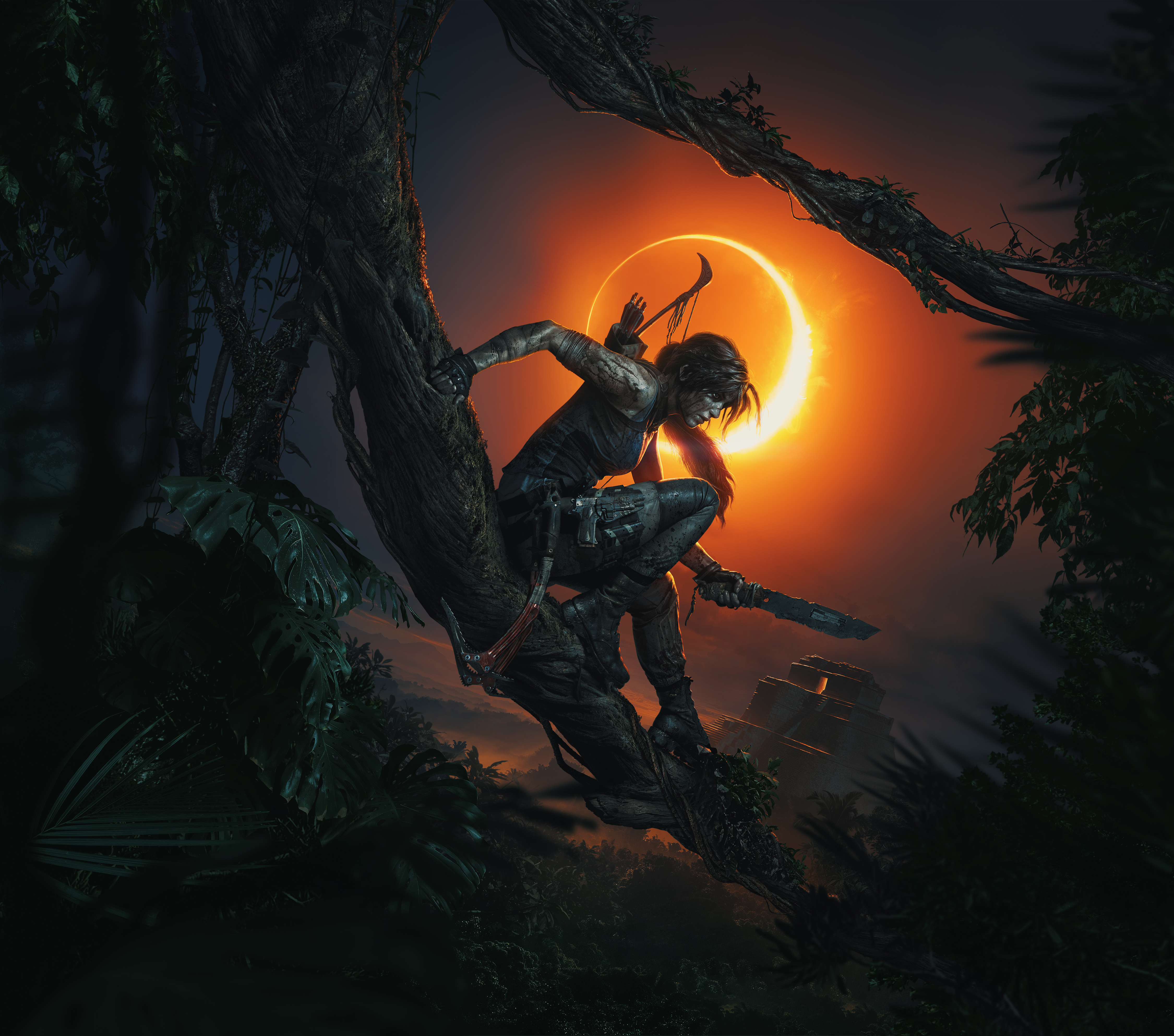 General 4500x3971 Shadow of the Tomb Raider Tomb Raider artwork jungle eclipse  video games Lara Croft (Tomb Raider) video game girls video game art video game characters PC gaming