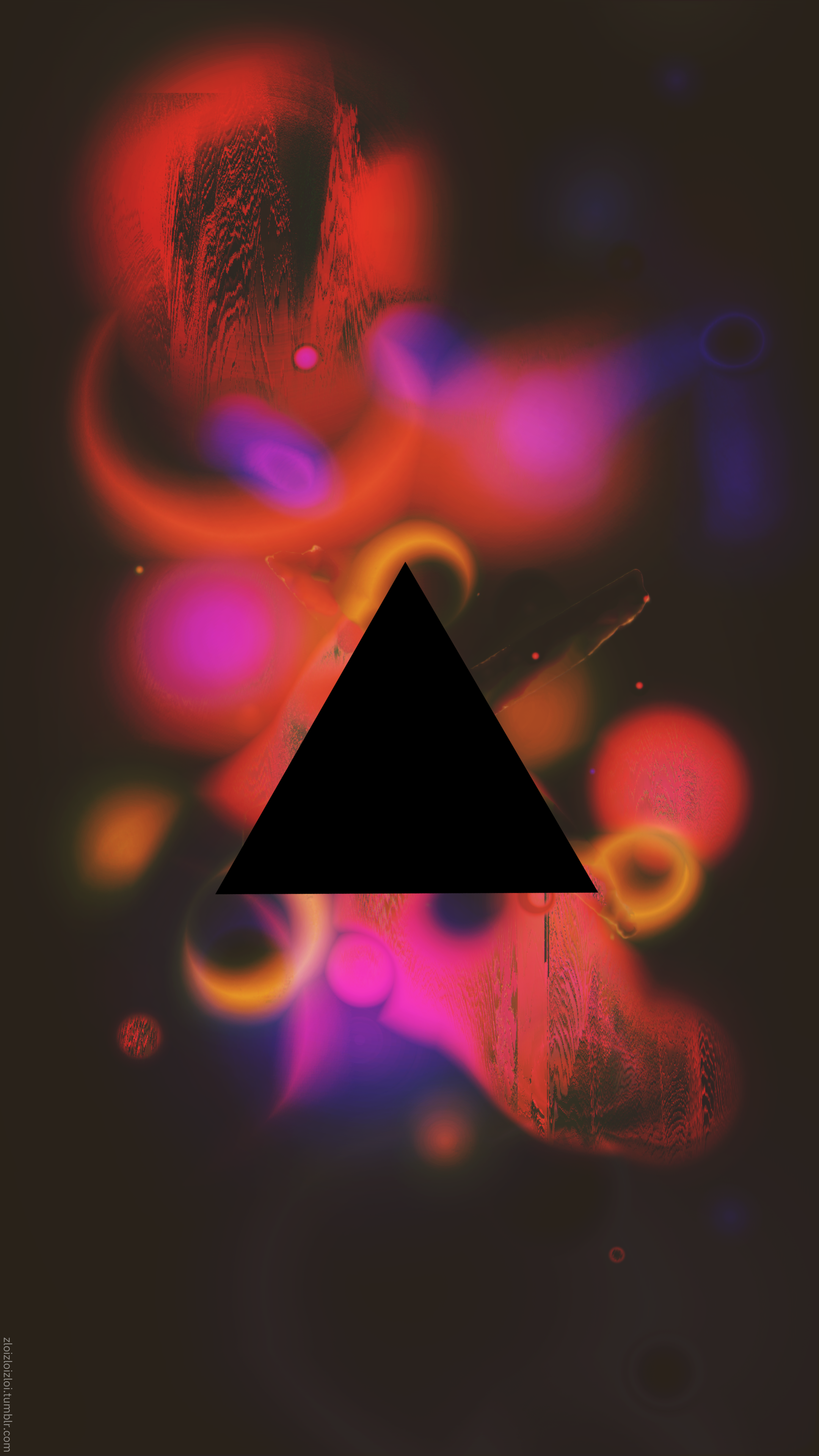 General 2160x3840 triangle geometry space abstract glitch art digital art dark red