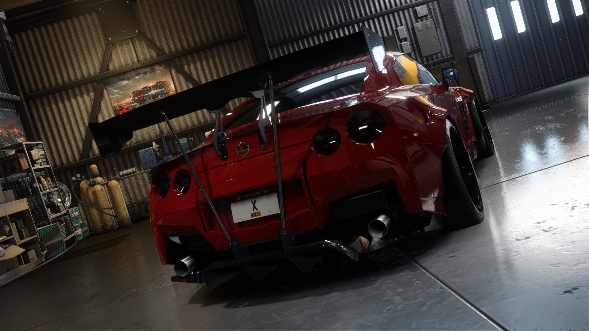 General 1920x1080 Need for Speed Payback red Nissan GT-R car Need for Speed Nissan Japanese cars bodykit car spoiler Electronic Arts rear view vehicle interior red cars