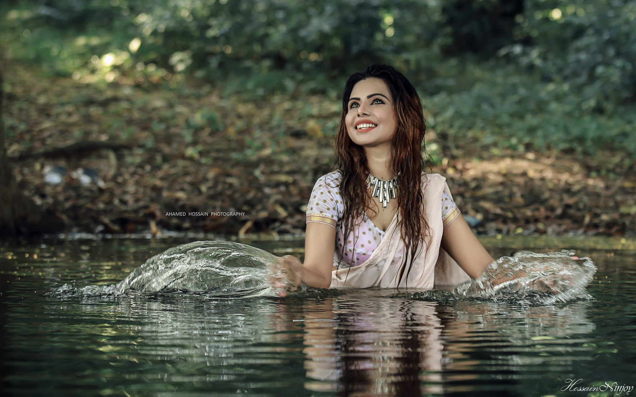 People 2048x1281 women model water women outdoors smiling Ahamed Hossain Ninjoy Bangladeshi Asian necklace brunette