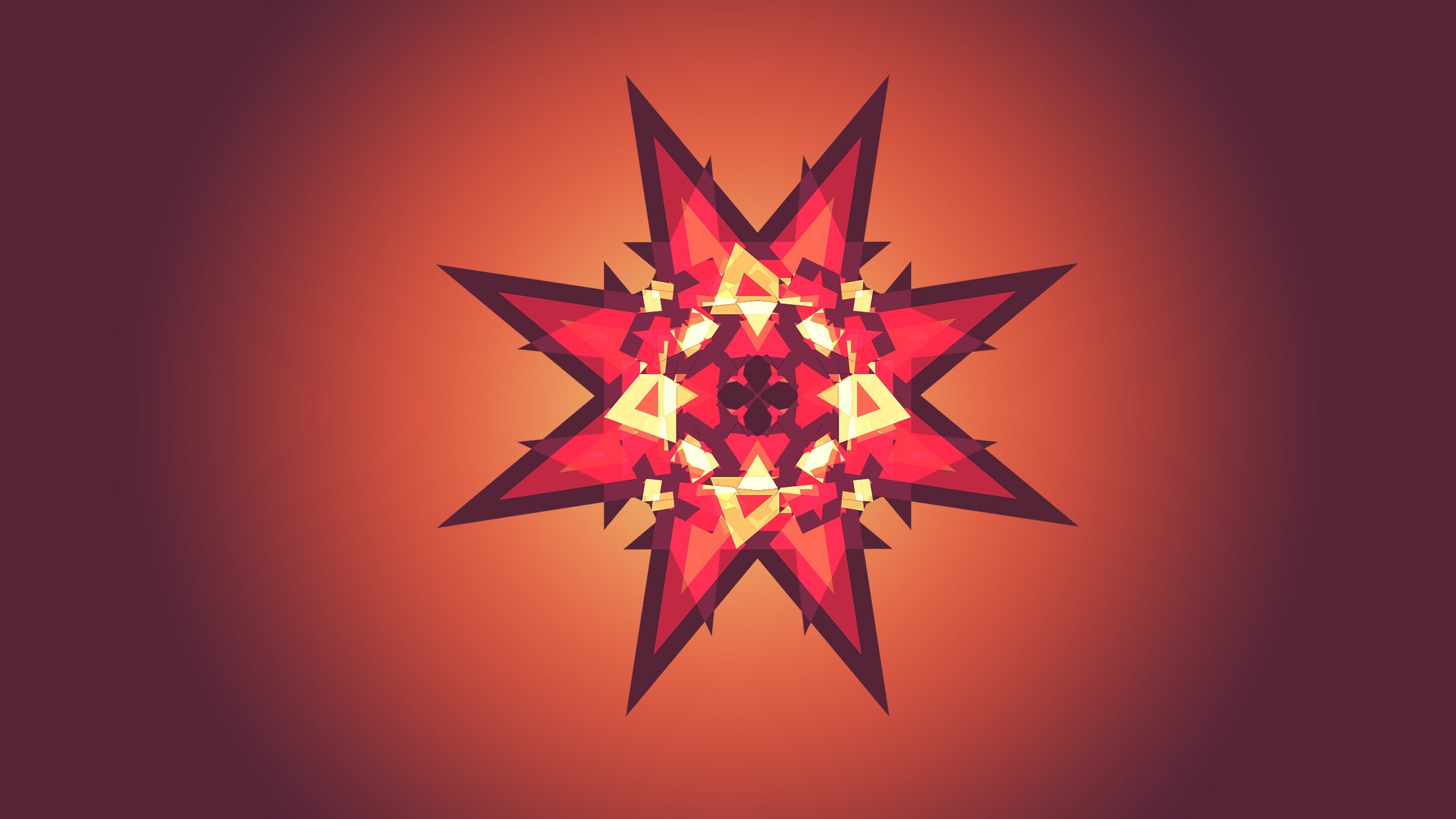 General 2560x1440 minimalism abstract gradient stars red orange digital art