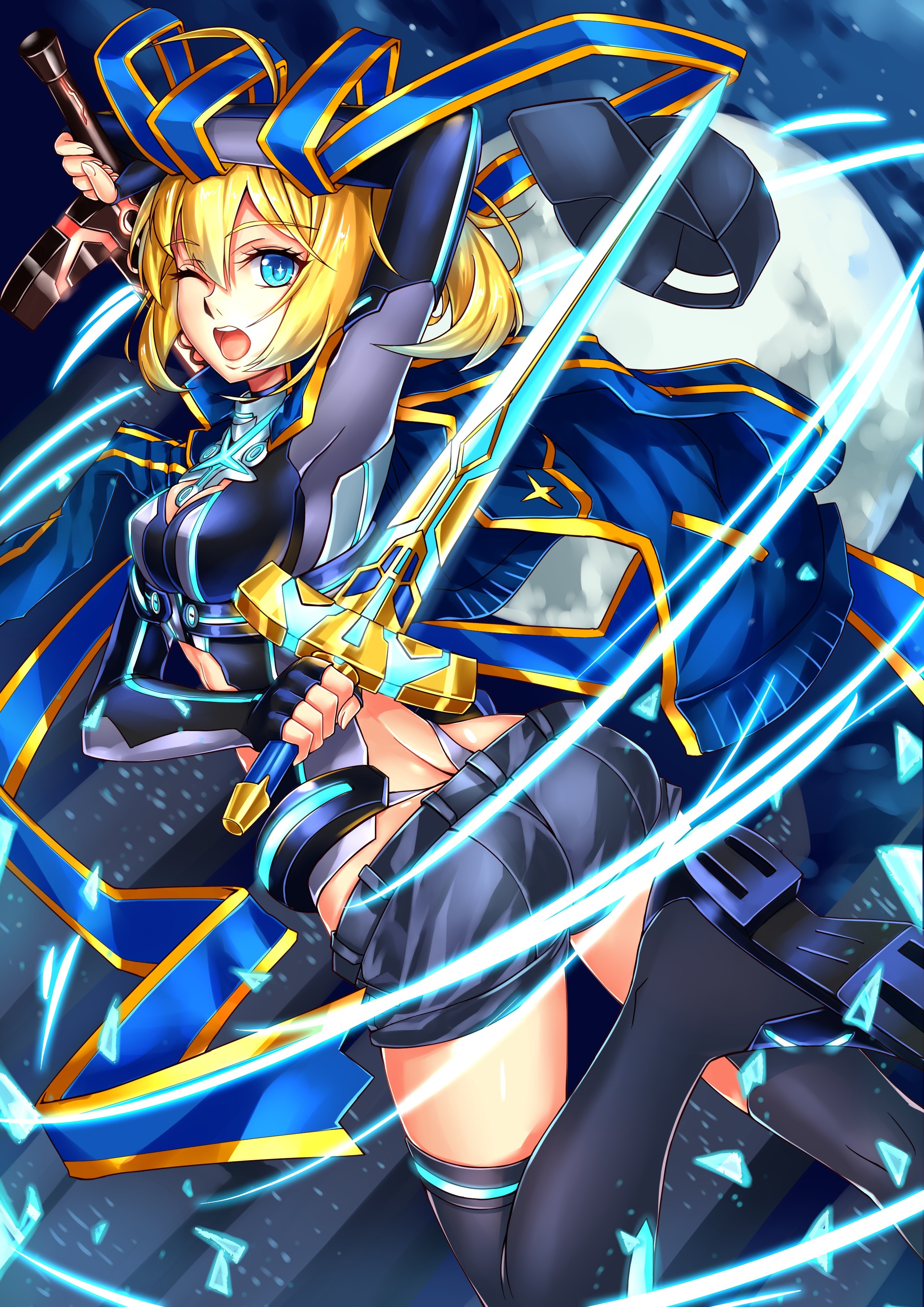 Anime 2480x3507 anime anime girls Fate/Grand Order ass sword blonde blue eyes weapon Mysterious Heroine X (Fate/Grand Order) Artoria Pendragon Fate series Pixiv women with swords fantasy art fantasy girl
