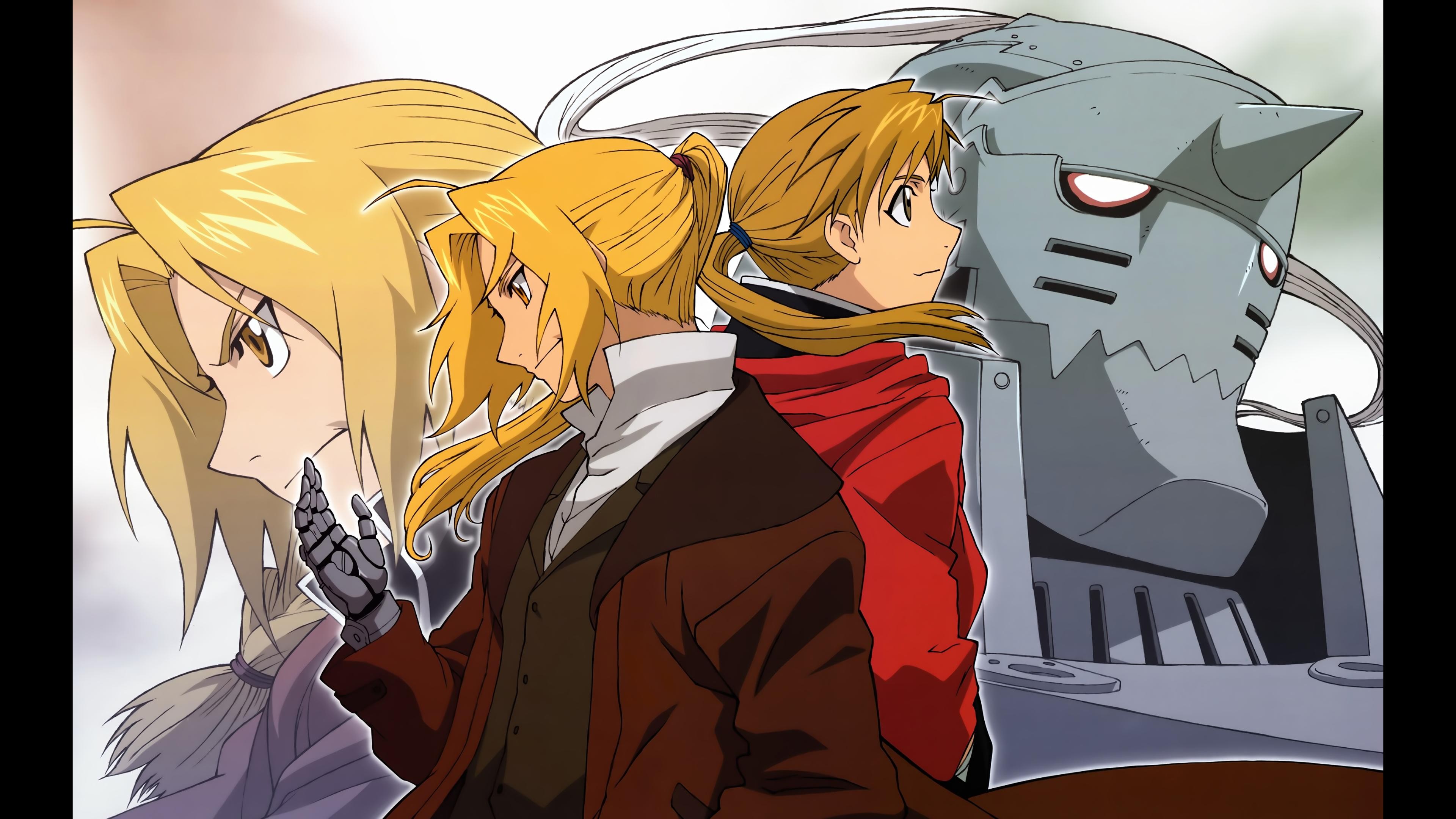 Anime 3840x2160 Full Metal Alchemist Brotherhood anime boys blonde anime long hair