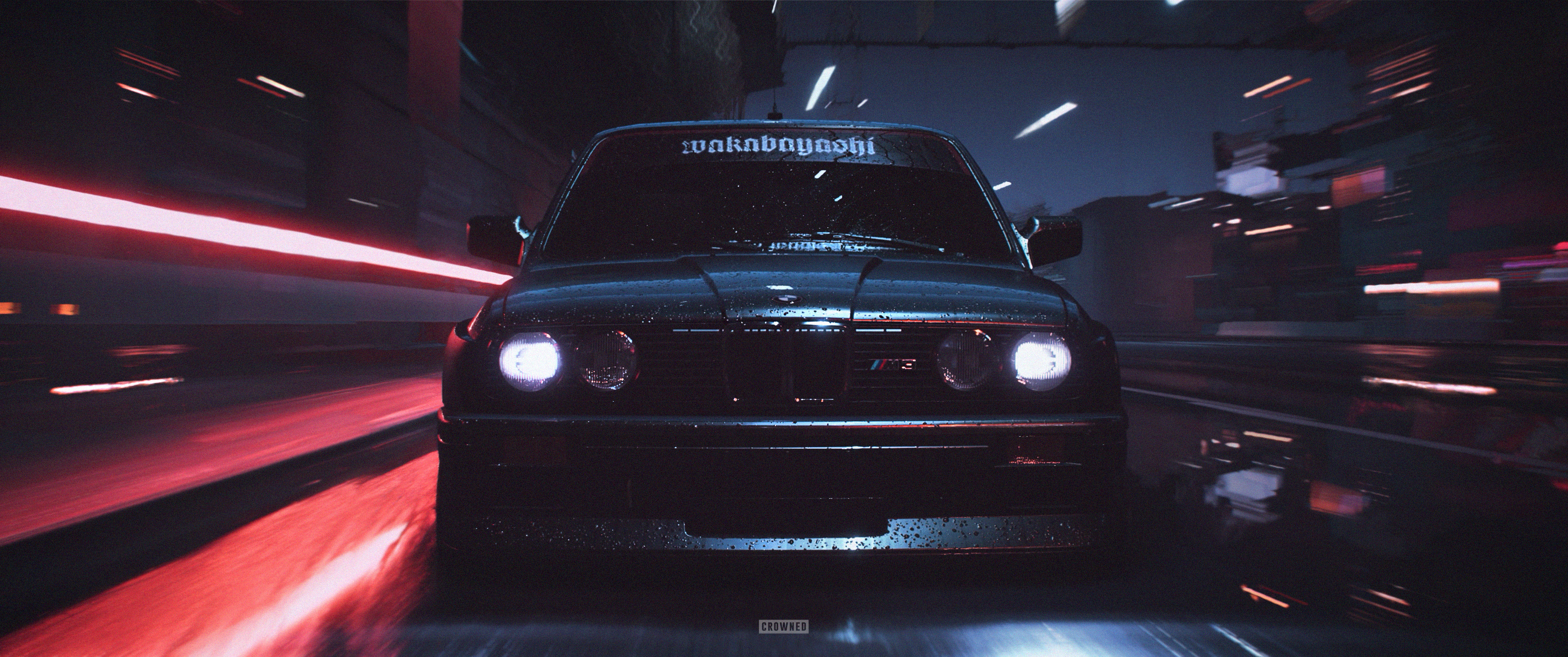 General 3440x1441 CROWNED Need for Speed BMW M3  car BMW E30 frontal view video games BMW 3 Series