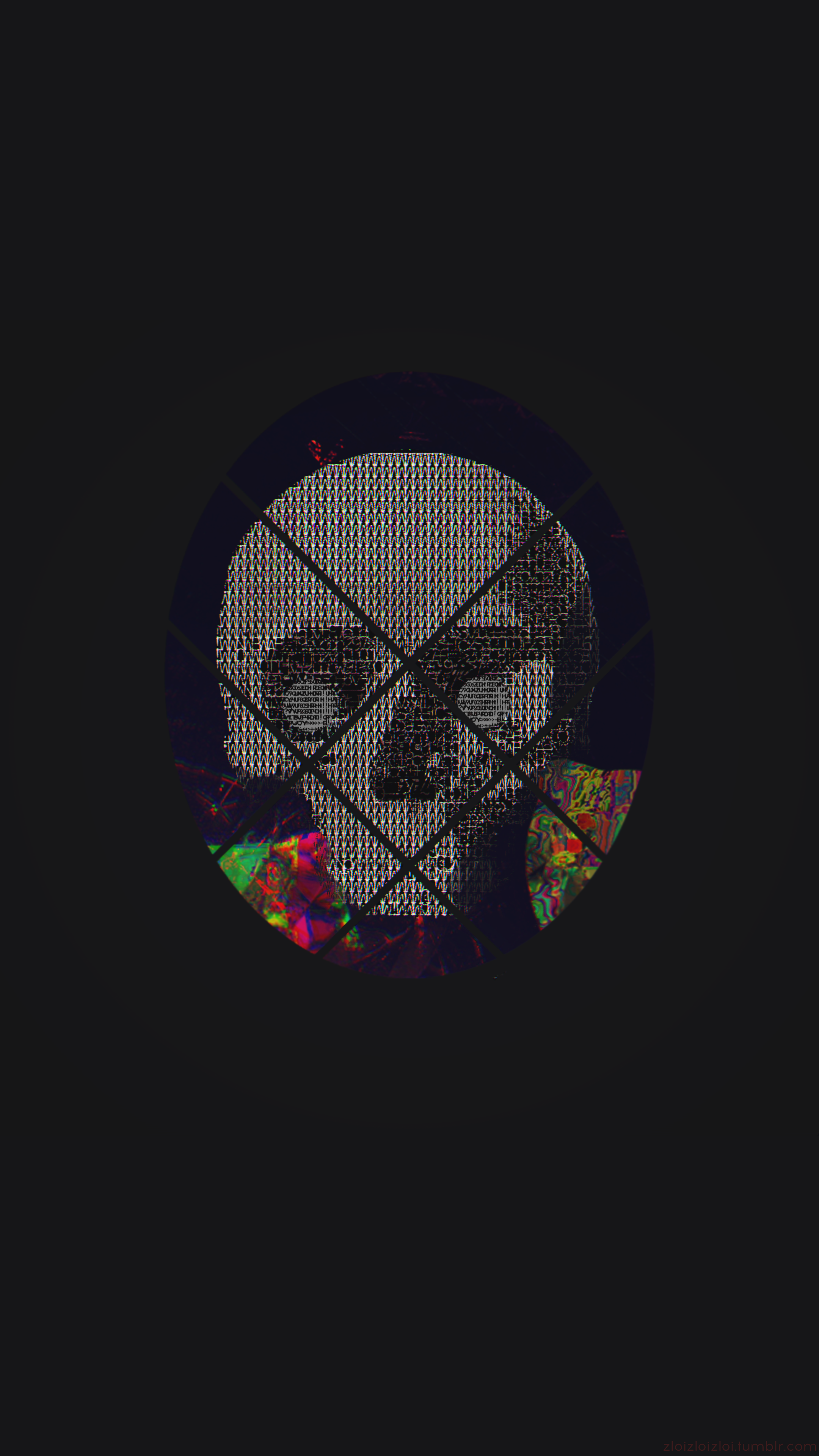 General 2160x3840 skull ASCII art abstract glitch art