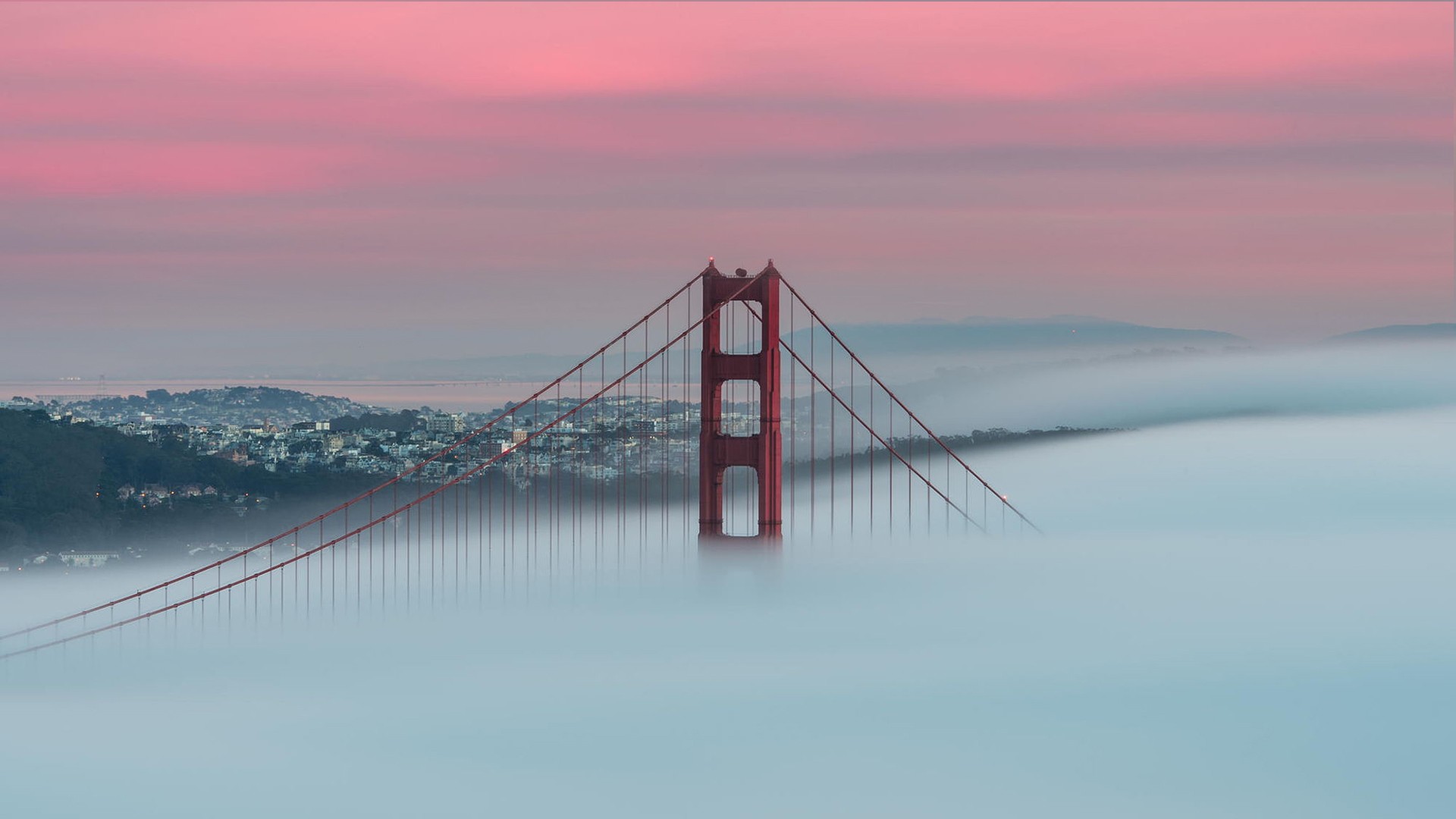 General 1920x1080 mist landscape sunlight bridge red San Francisco Golden Gate Bridge suspension bridge USA