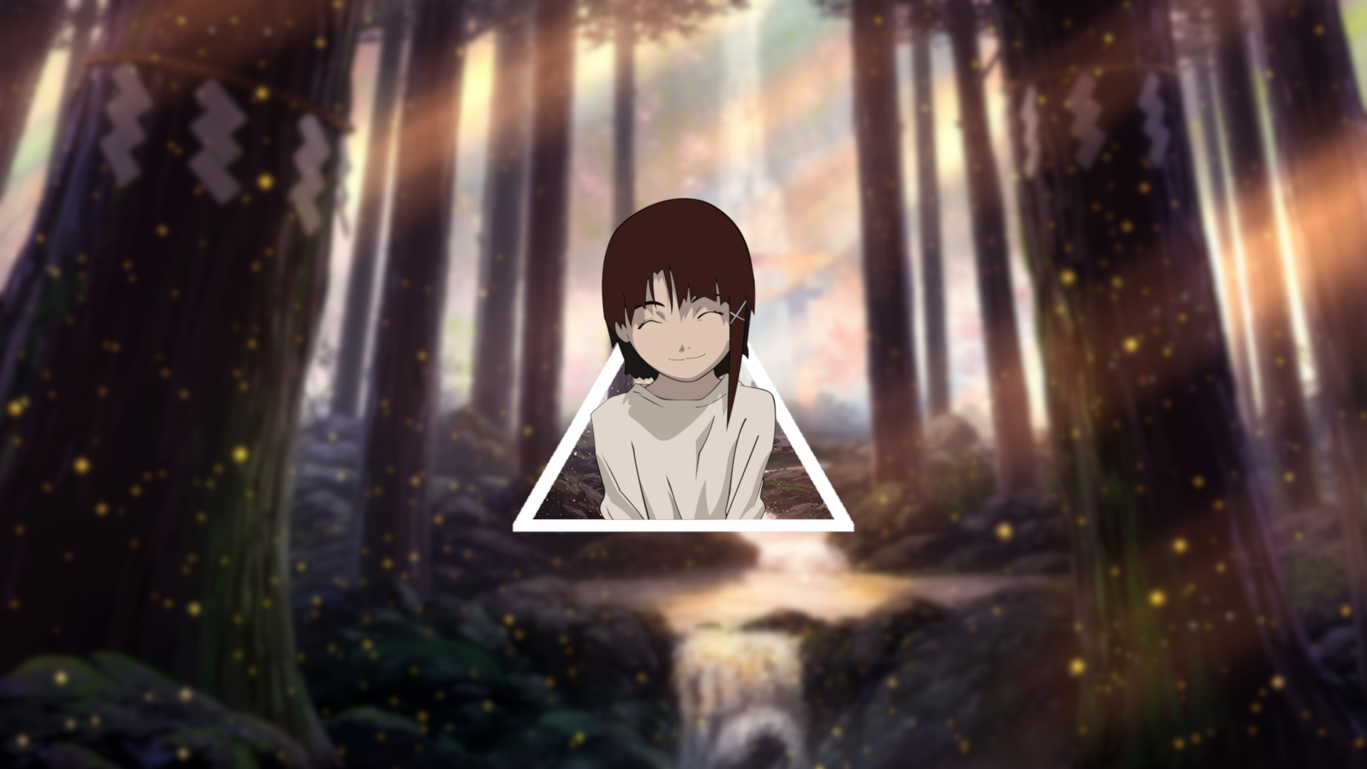 Anime 1920x1080 anime Serial Experiments Lain triangle picture-in-picture Lain Iwakura