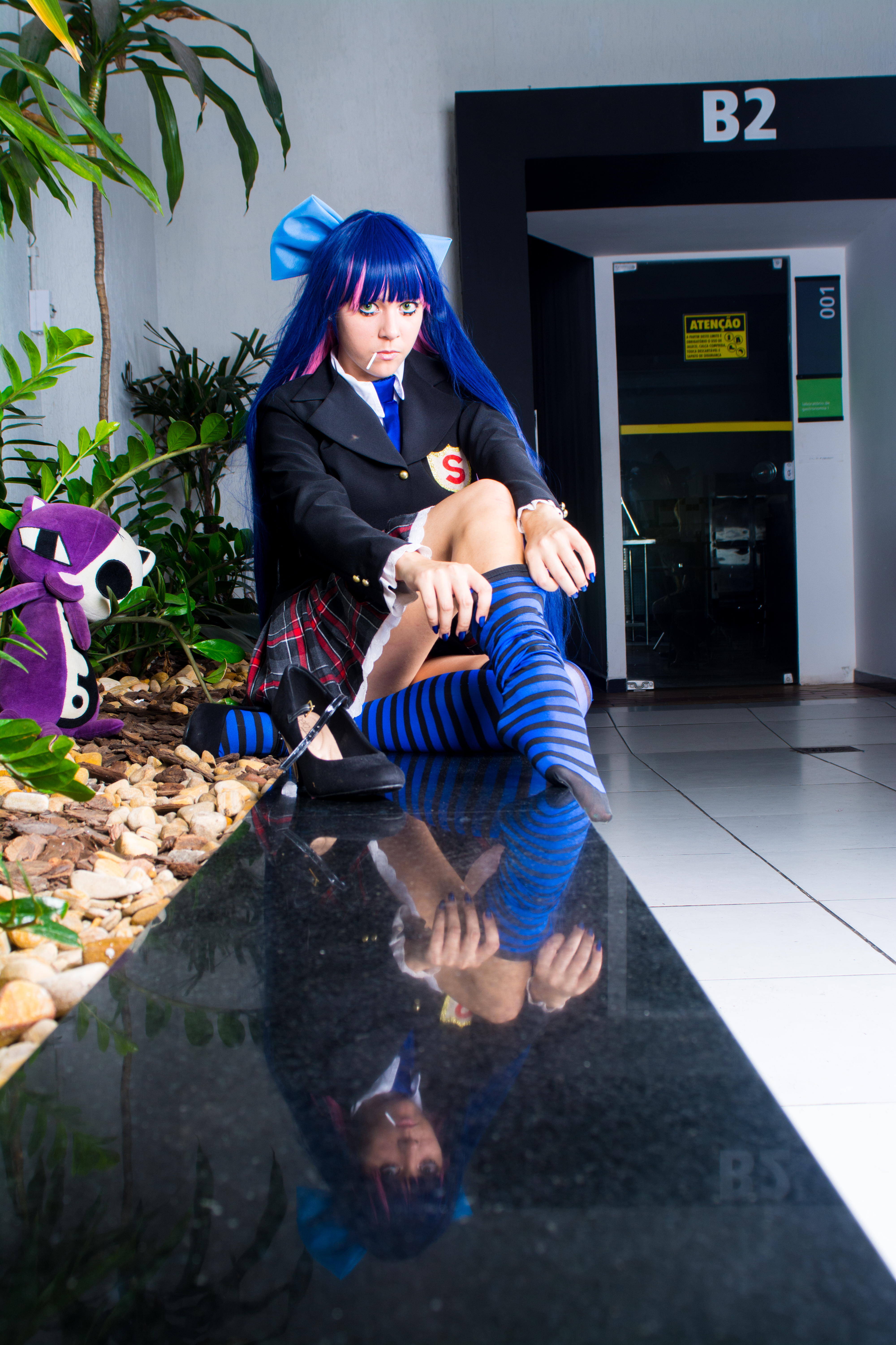 People 4000x6000 cosplay women dyed hair blue hair Panty and Stocking with Garterbelt