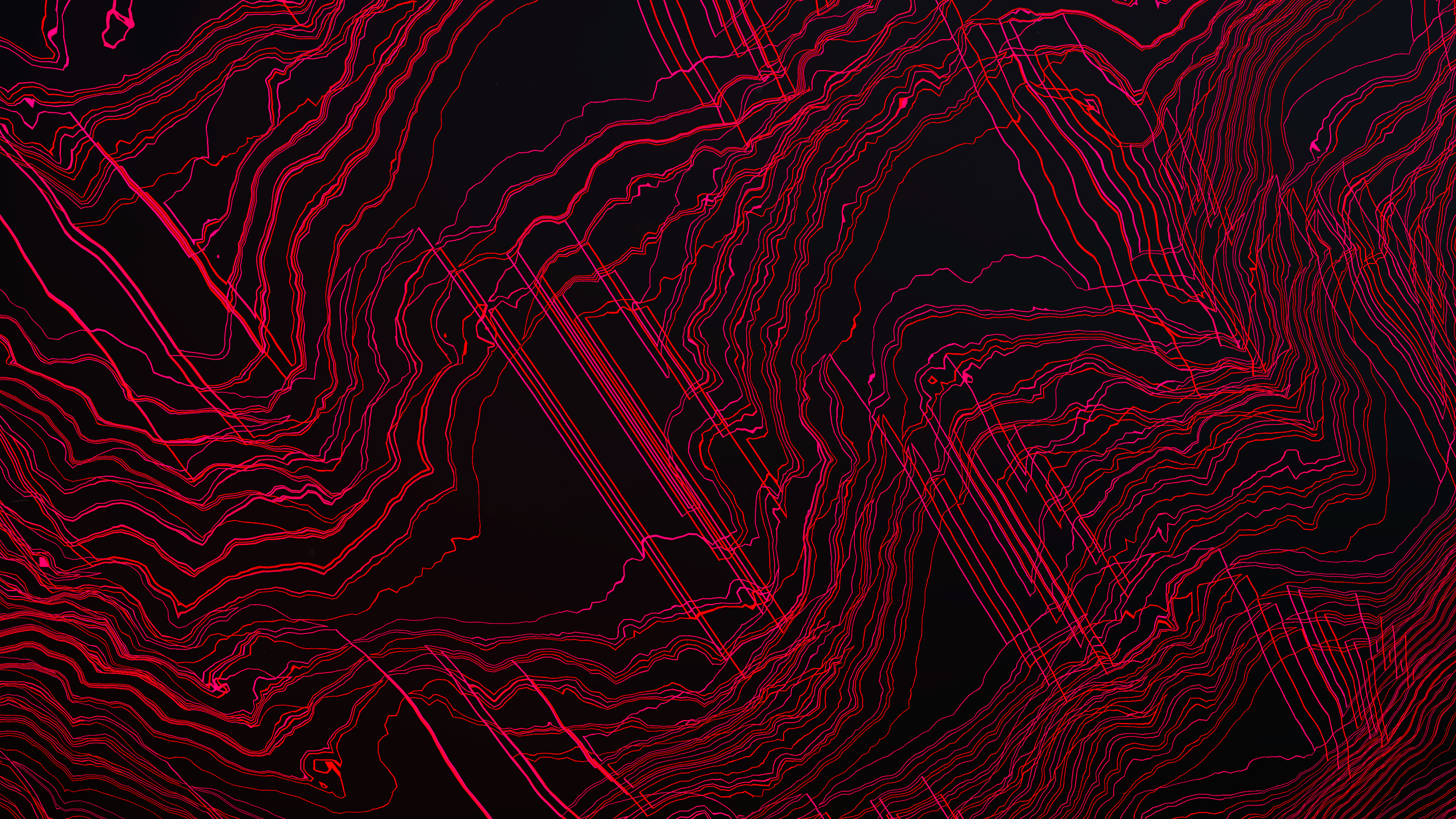 General 3840x2160 red abstract shapes digital art