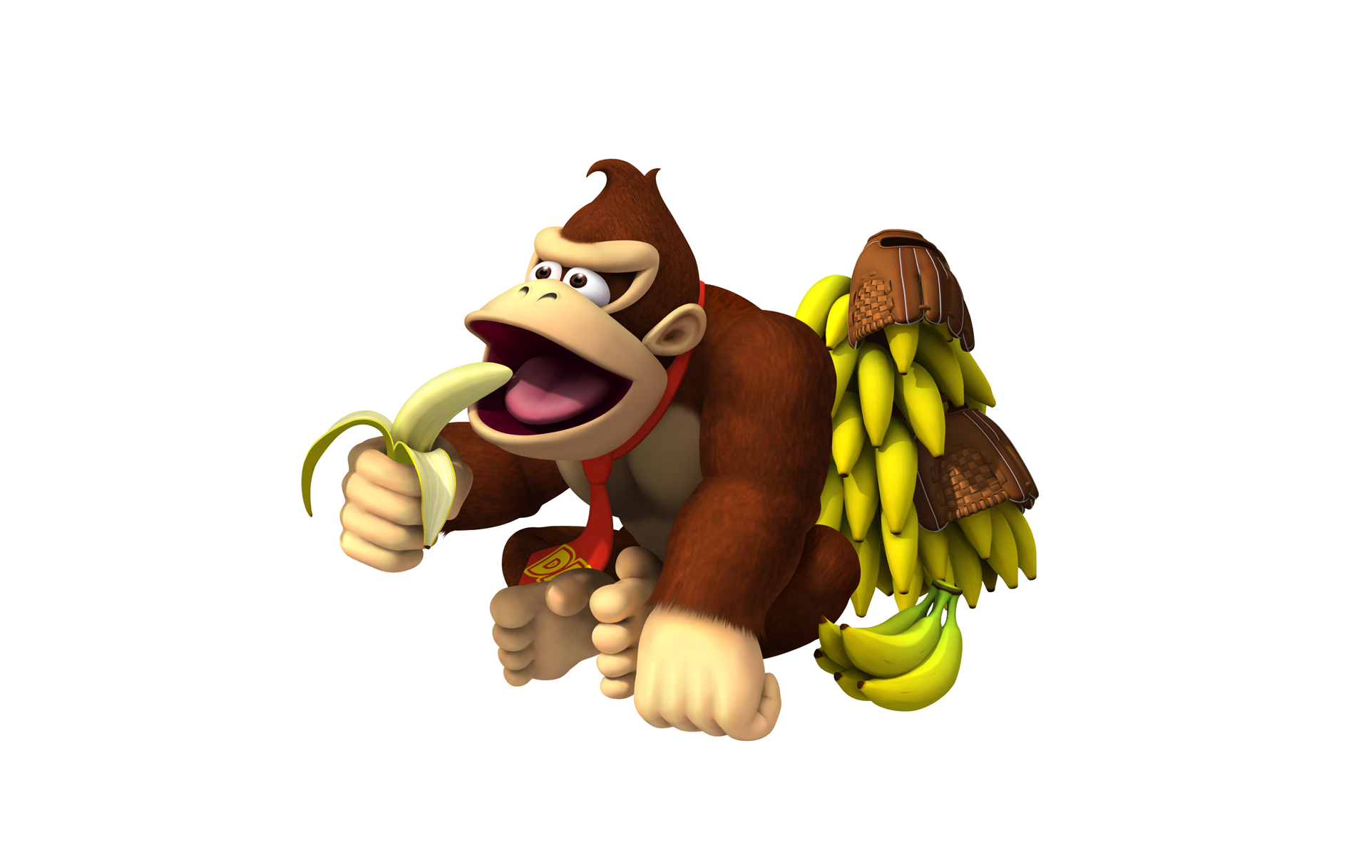 General 1920x1200 Donkey Kong bananas baseball glove video games digital art simple background