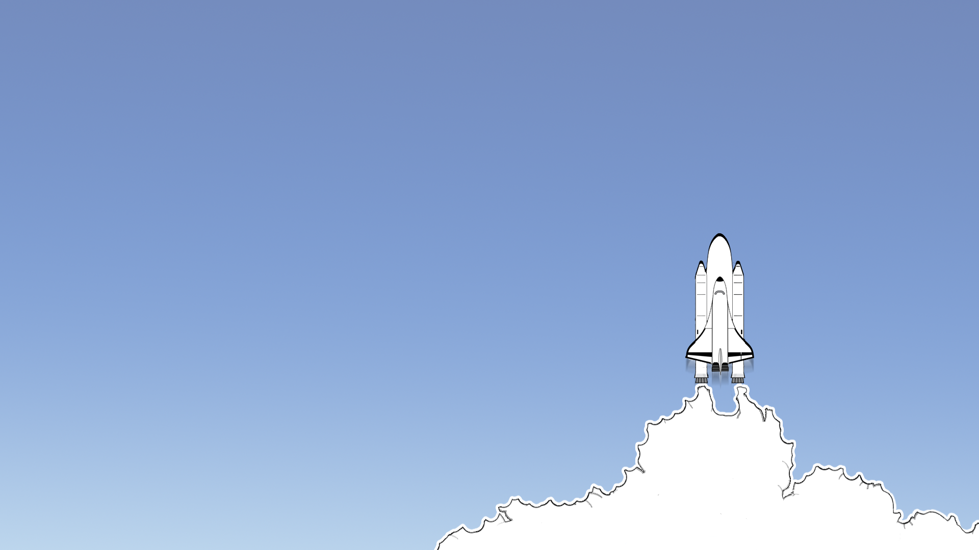 General 1920x1080 rocket blue space minimalism space shuttle