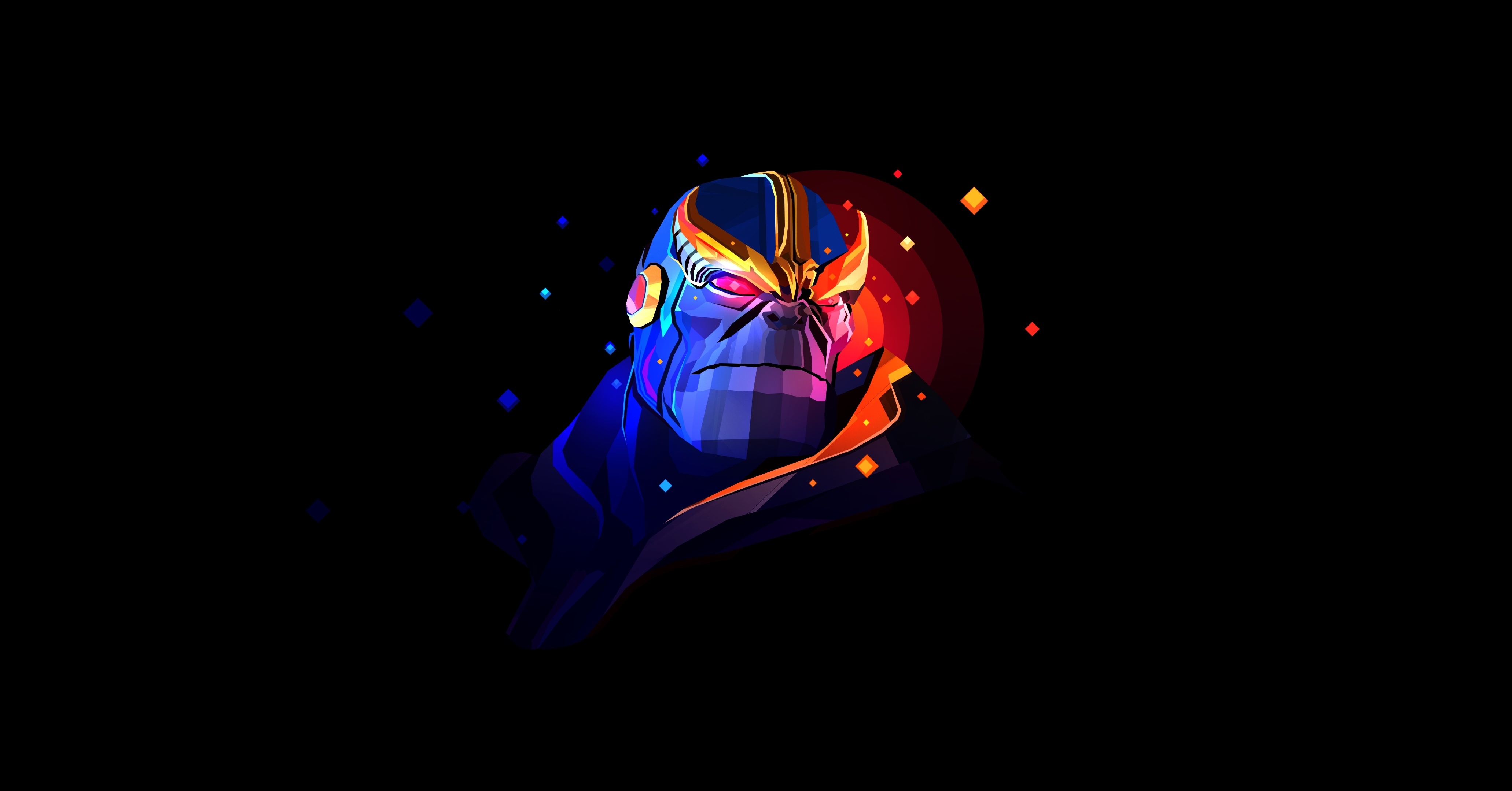 General 4125x2160 Thanos Avengers: Infinity war villains digital art illustration black background Marvel Comics