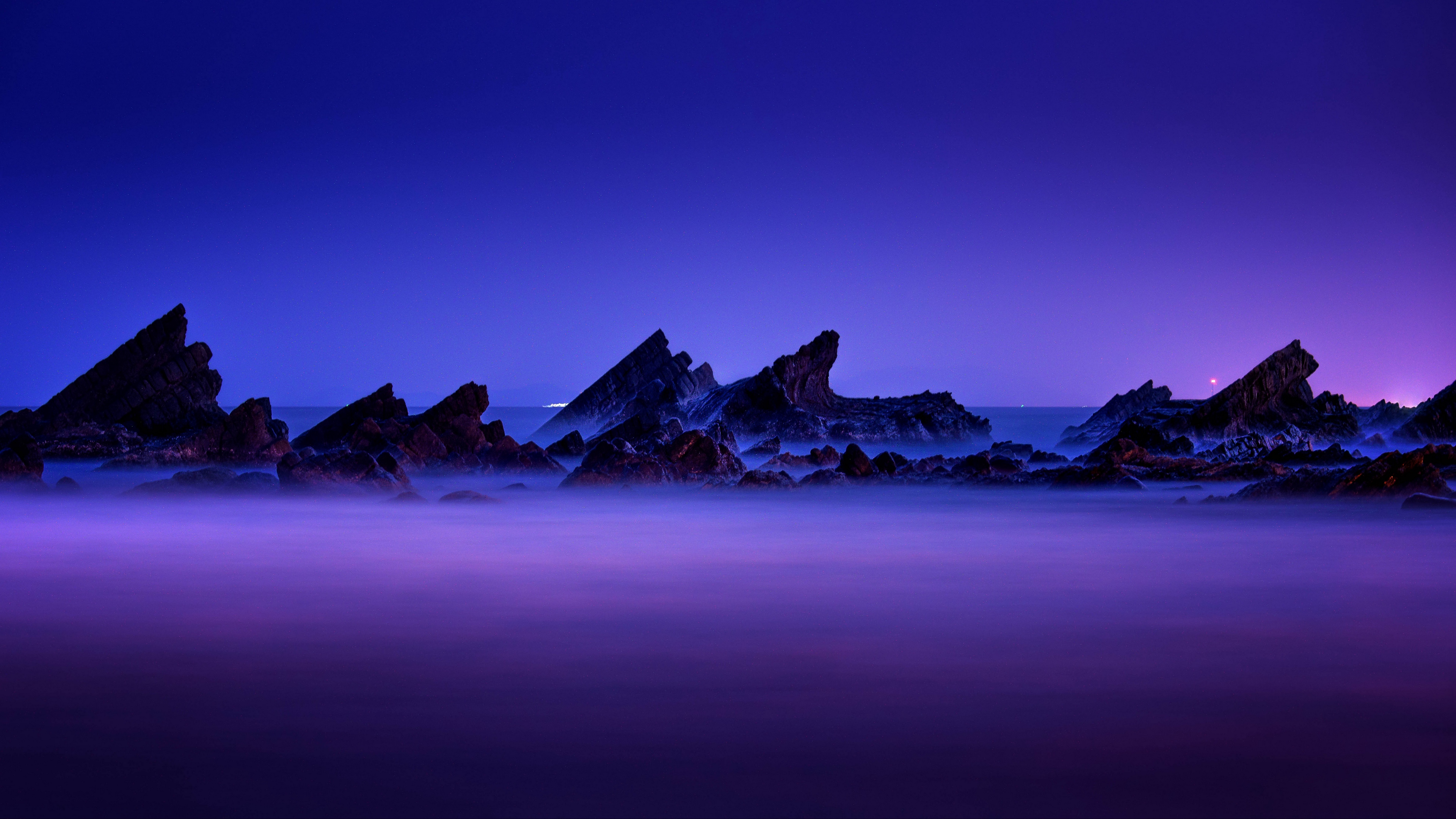 General 3840x2160 mountains nature night mist