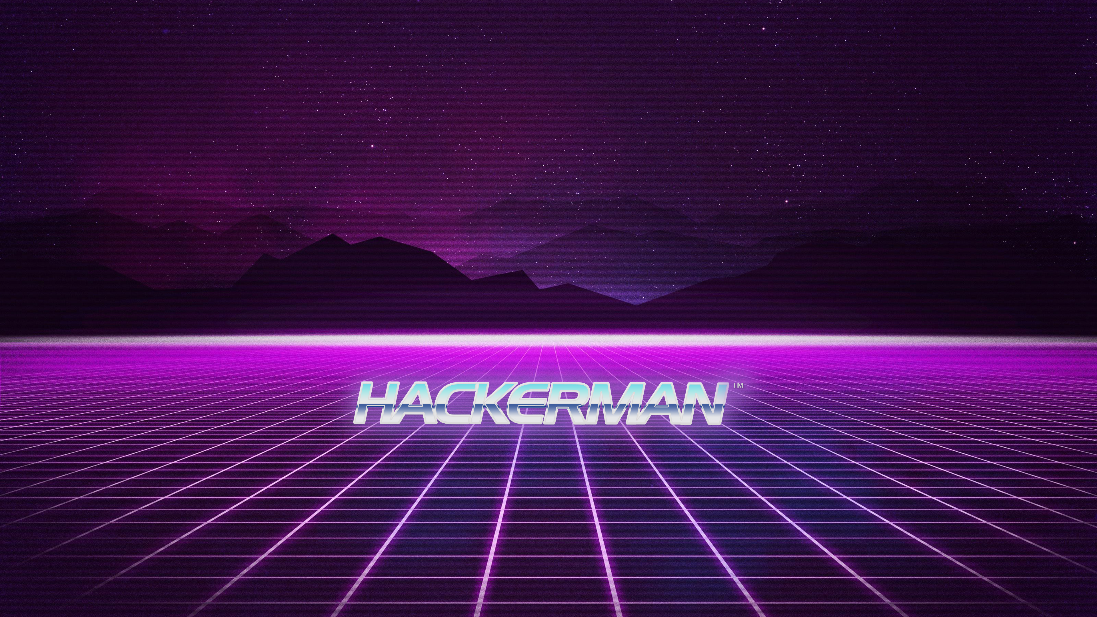 General 3840x2160 hackerman retrowave vintage purple synthwave Kung Fury text grid Digital Grid CGI digital art