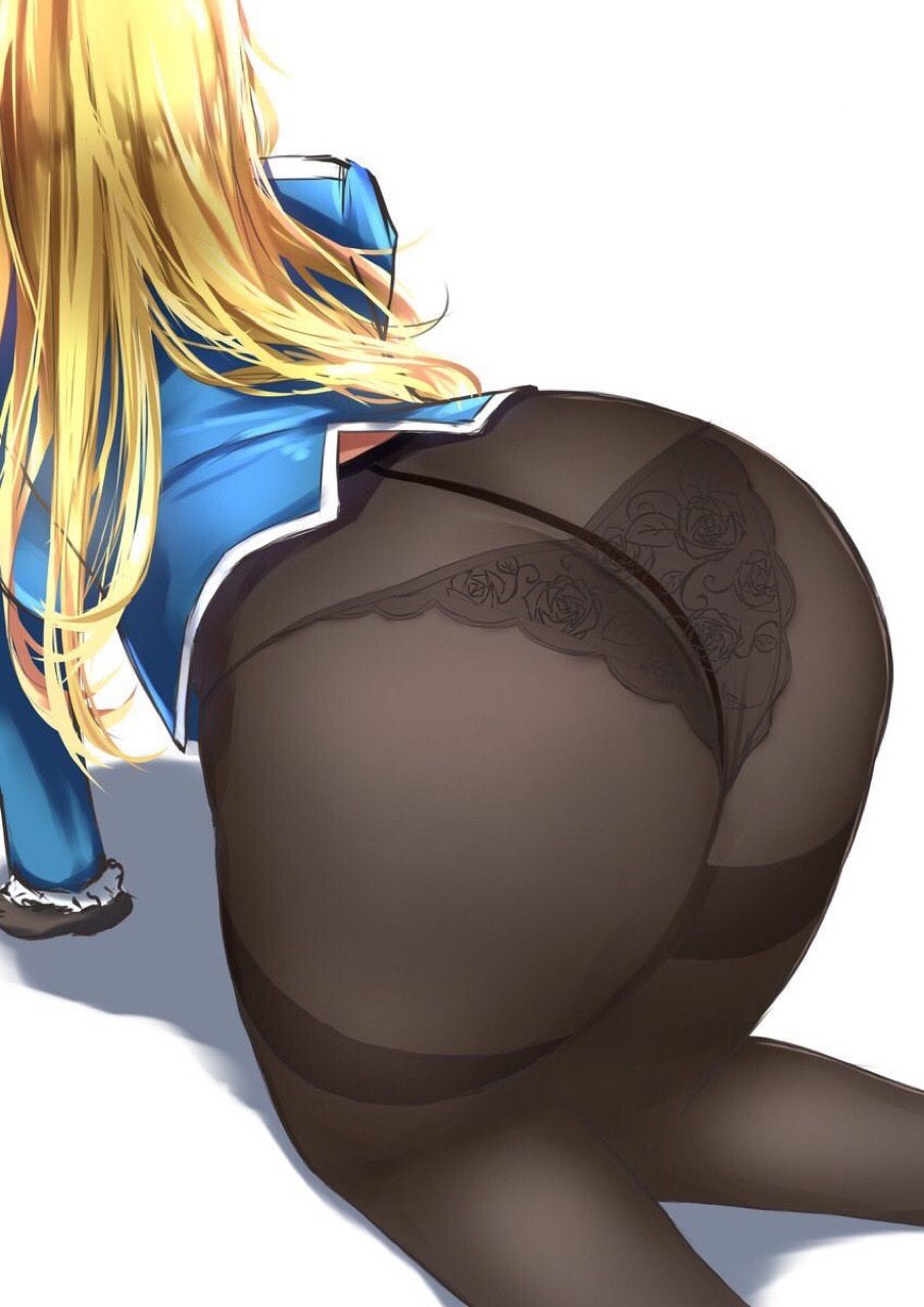 Anime 905x1280 ass lingerie bent over kneeling back arched back artwork blonde anime girls pantyhose panties