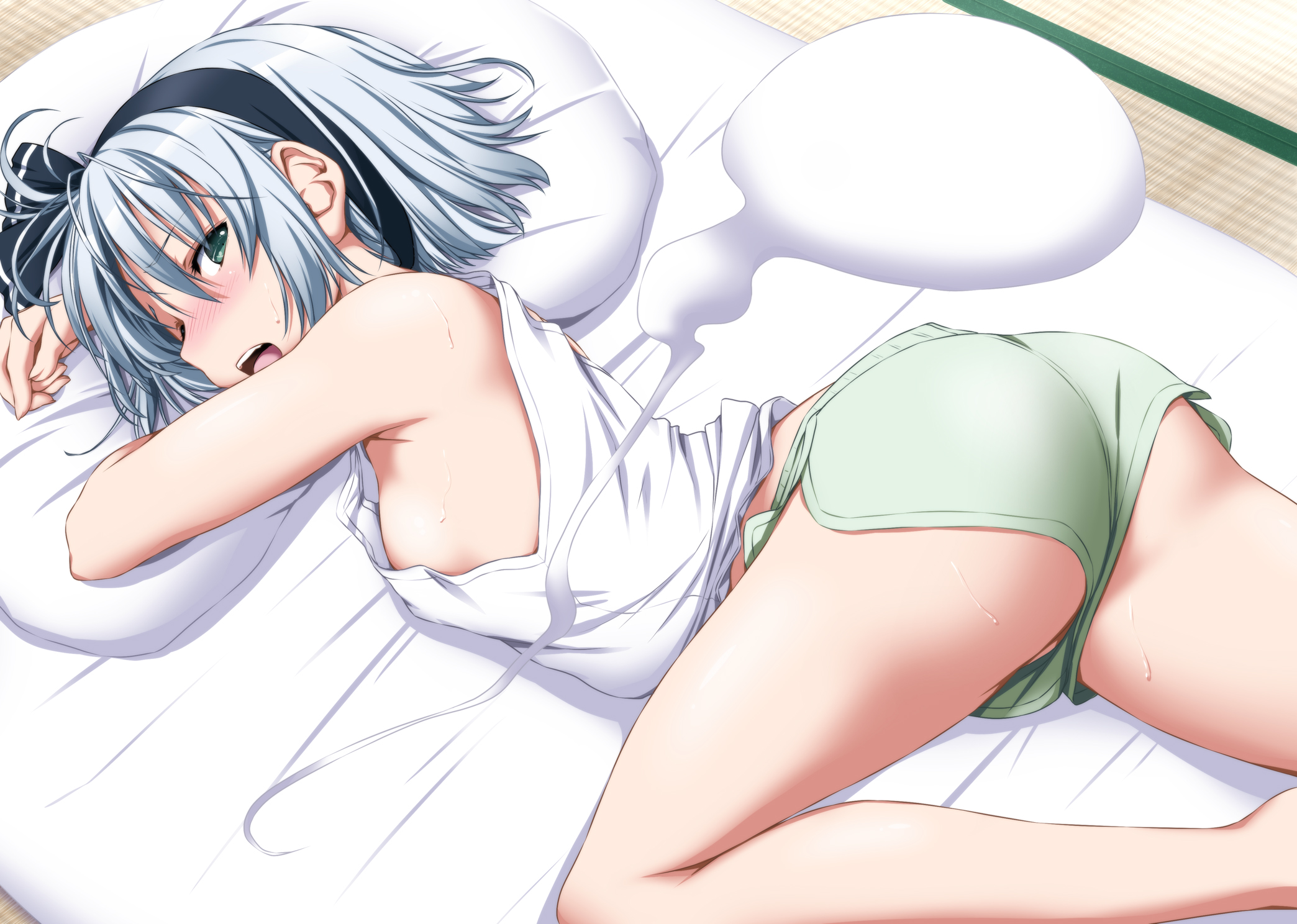 Anime 2088x1488 anime anime girls Touhou ass sideboob no bra pyjamas nopan Konpaku Youmu Myon Nori Tamago