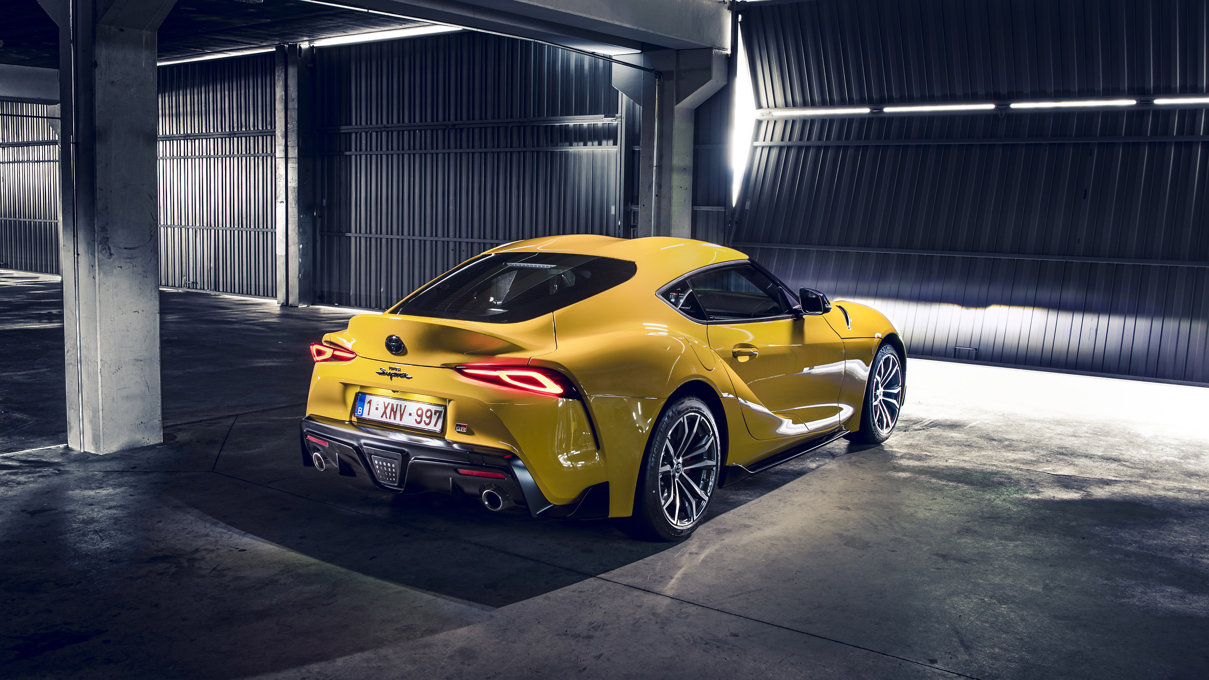 General 3840x2160 Toyota Supra car vehicle Toyota yellow cars Japanese cars licence plates
