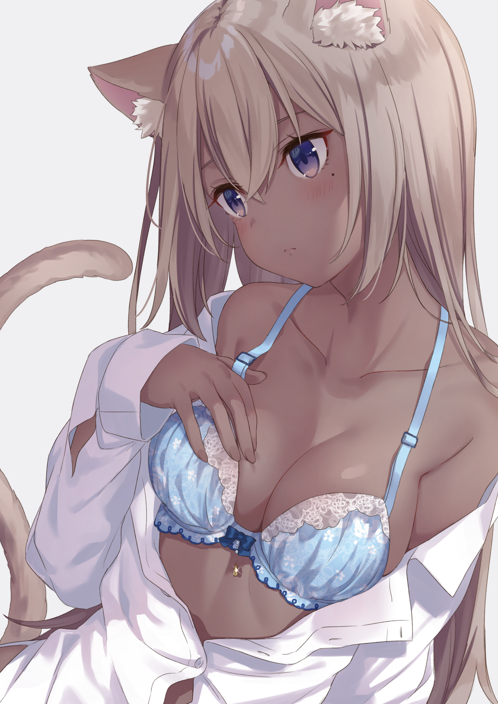 Anime 1736x2456 anime anime girls digital art artwork 2D portrait display Jimmy Madomagi cleavage bra cat girl tail