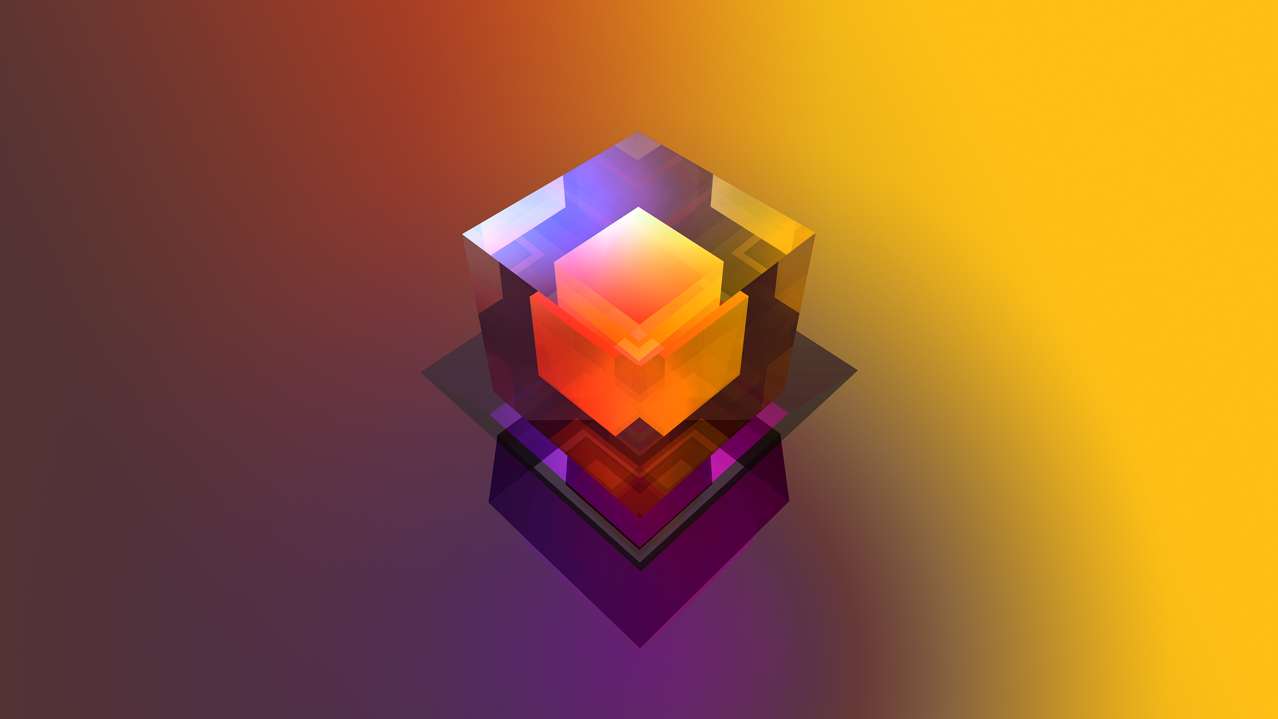 General 2560x1440 Justin Maller artwork abstract digital art facets cube geometric figures CGI 3D blocks 3D Abstract